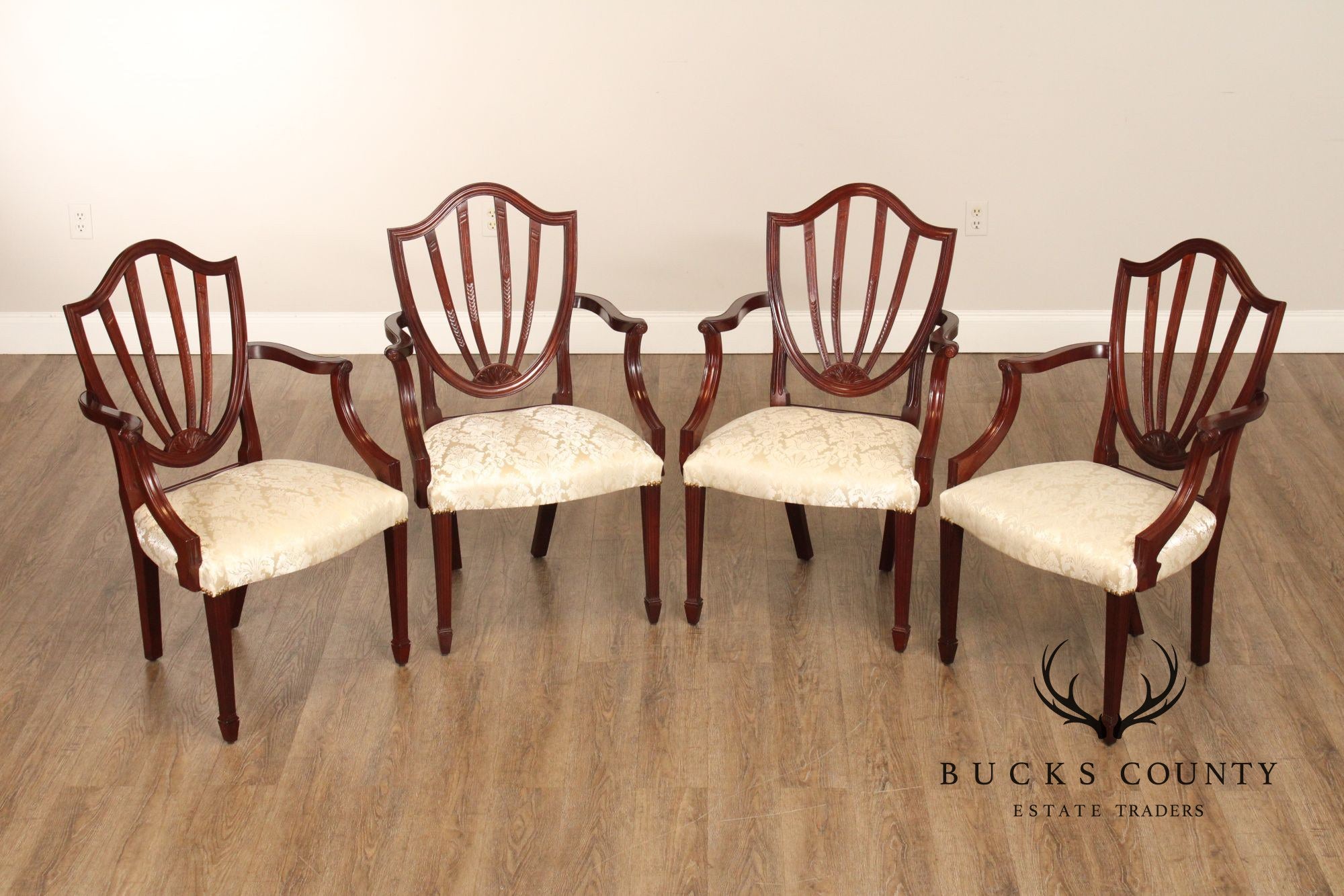 Baker Historic Charleston Set of Four Mahogany Dining Armchairs