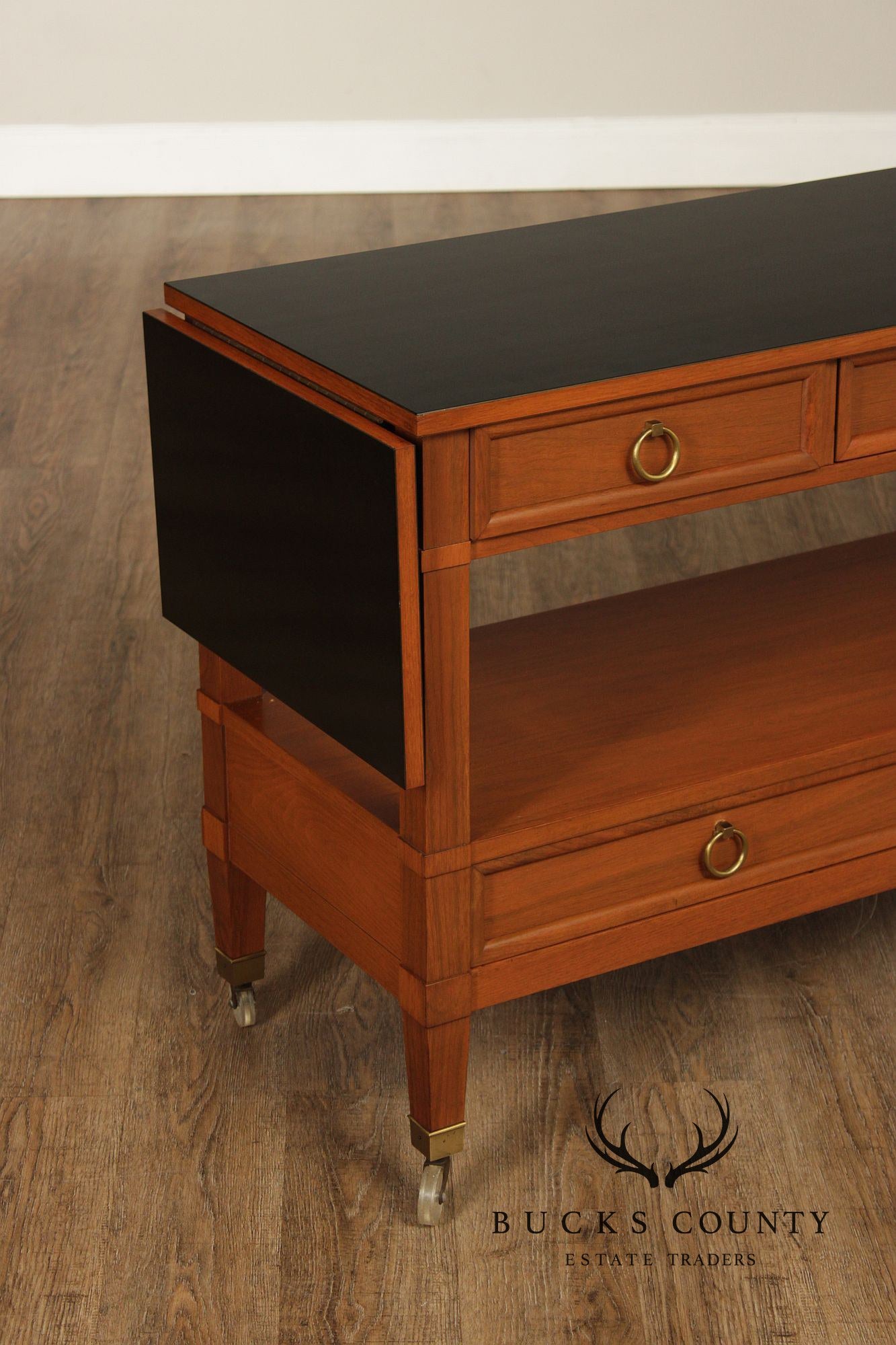 Baker Furniture Milling Road Directoire Style Walnut Rolling Server