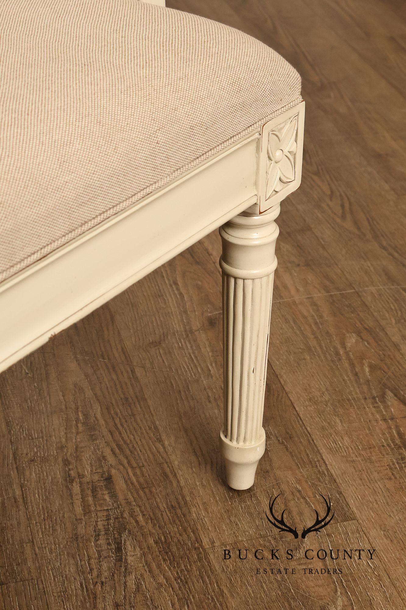 Alden Parkes Country French Louis XVI Style Caned Back Painted Settee