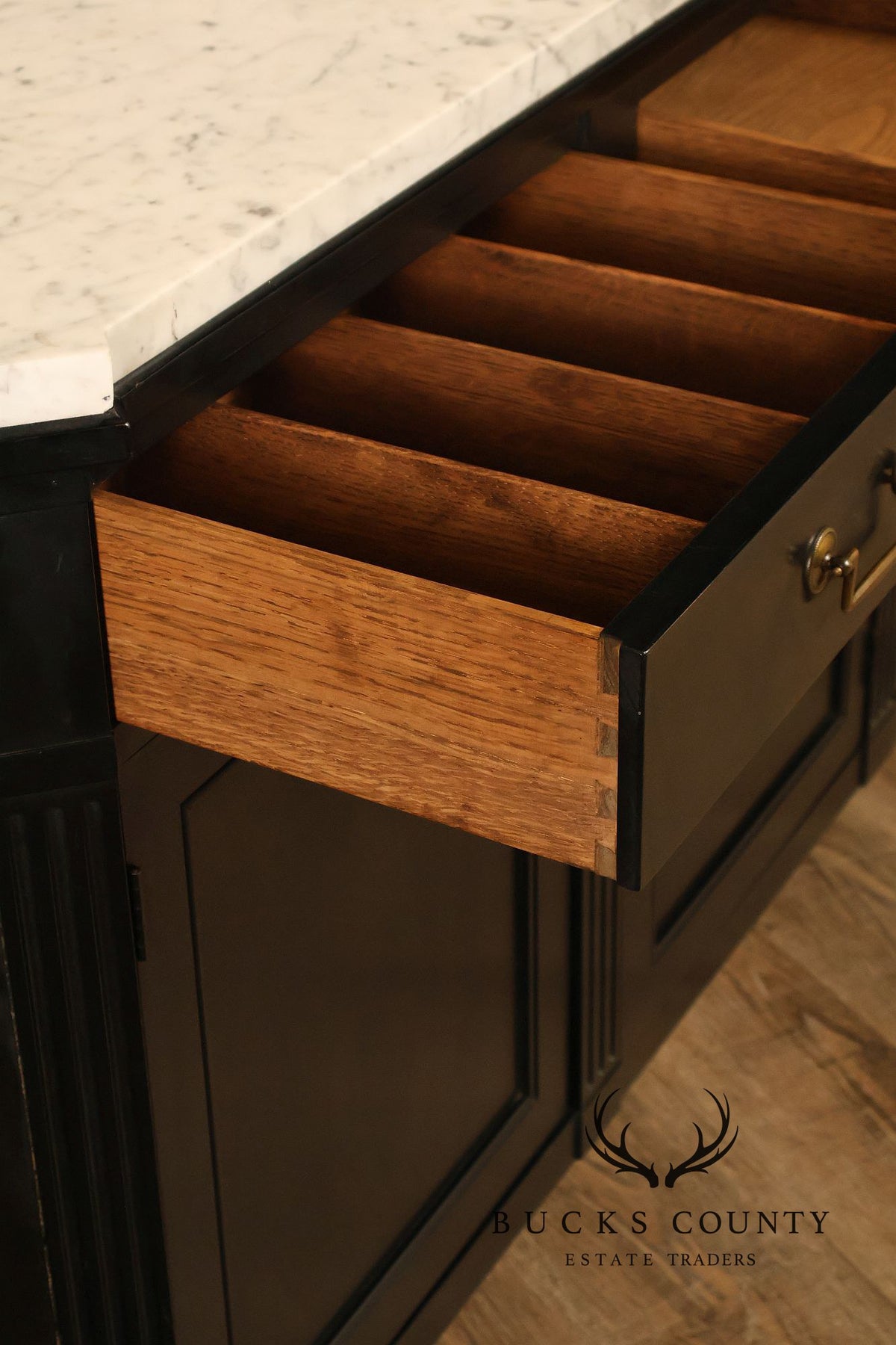 Baker Furniture Marble Top Sideboard Cabinet