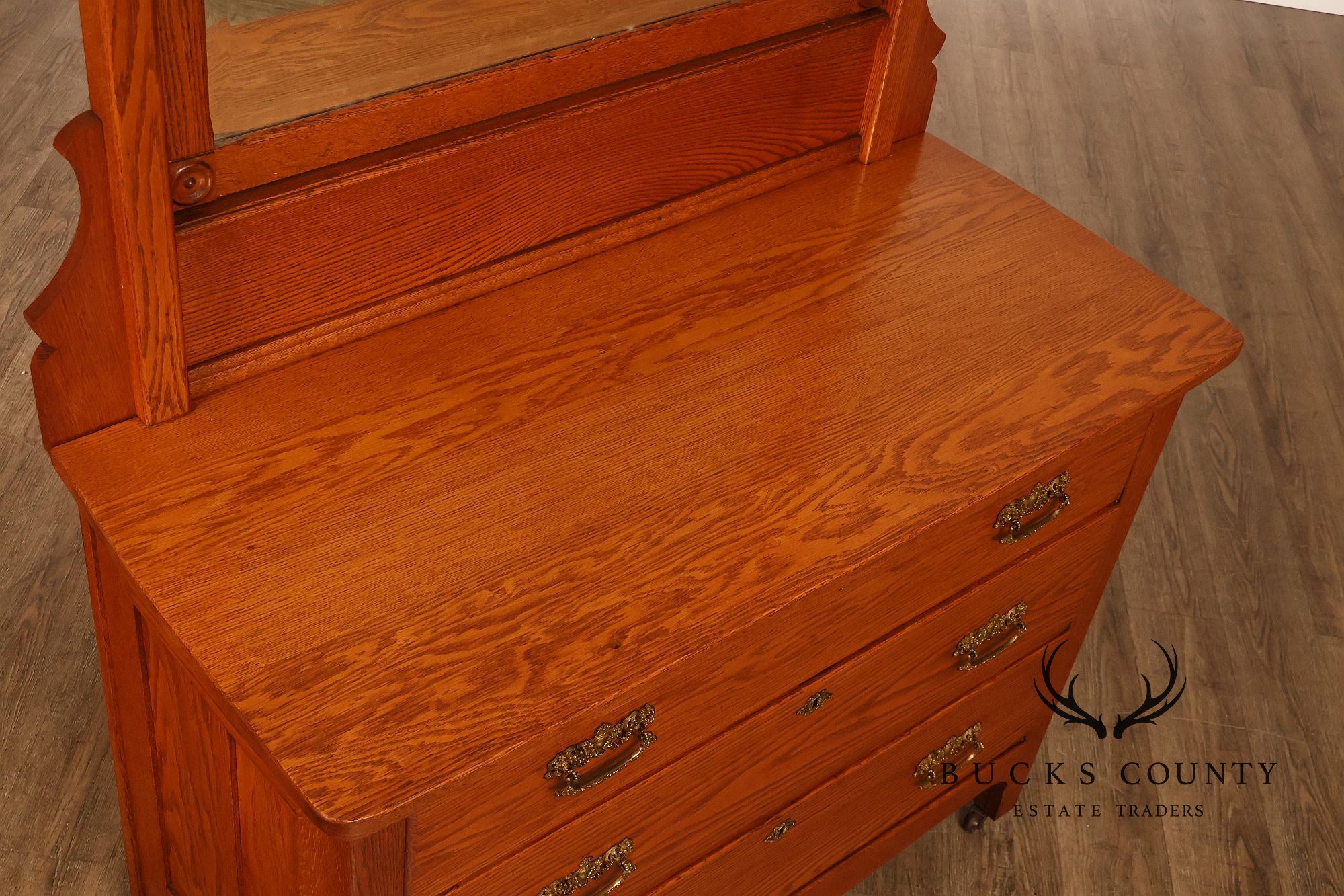 Paine Furniture Renaissance Revival Oak Dresser with Mirror