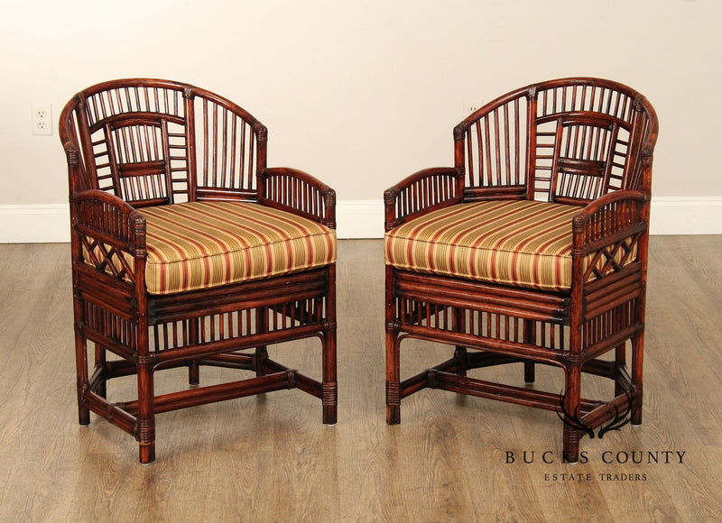 Brighton Pavilion Style Rattan , Bamboo and Cane Armchairs