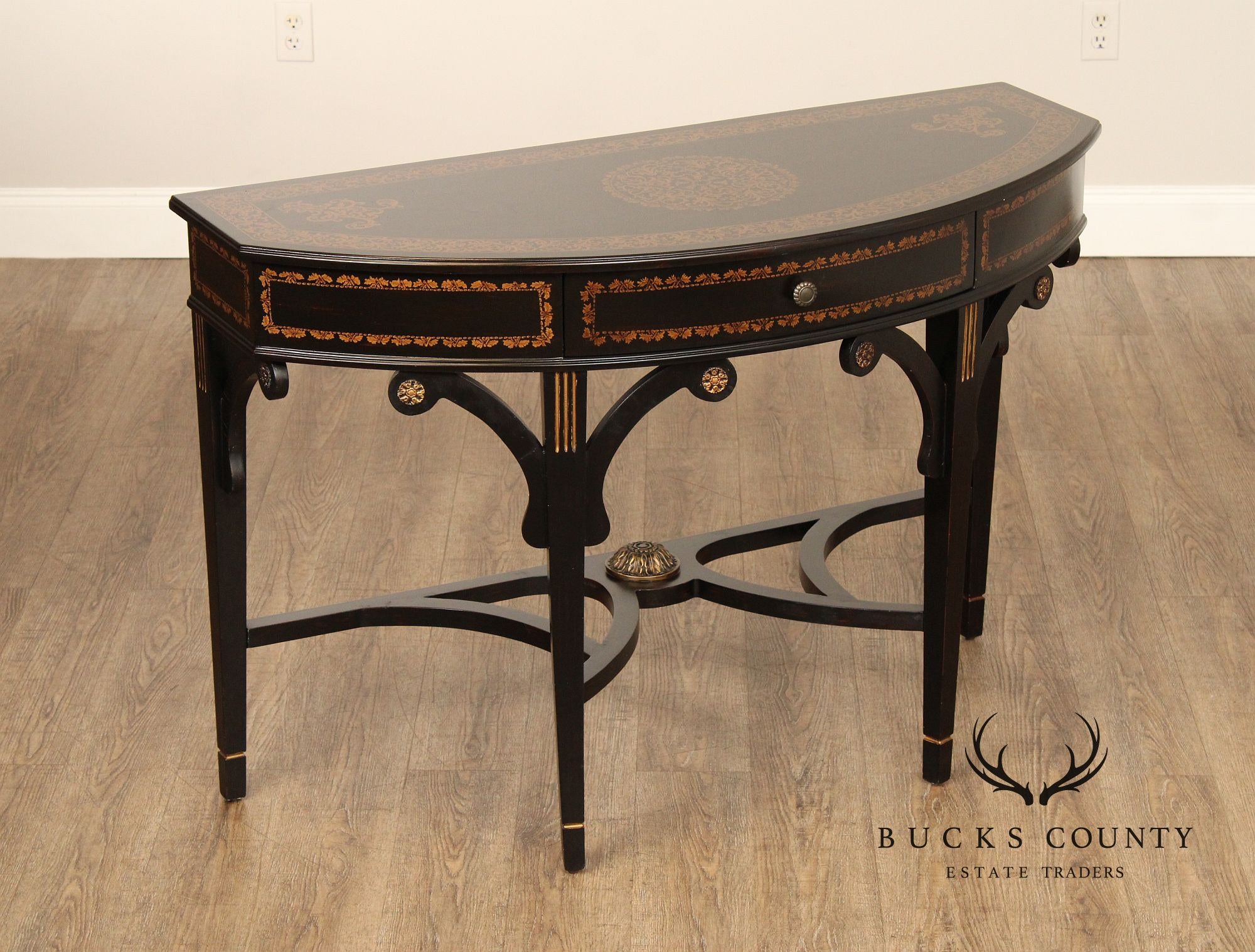 French Regency Style Ebonized Console Table