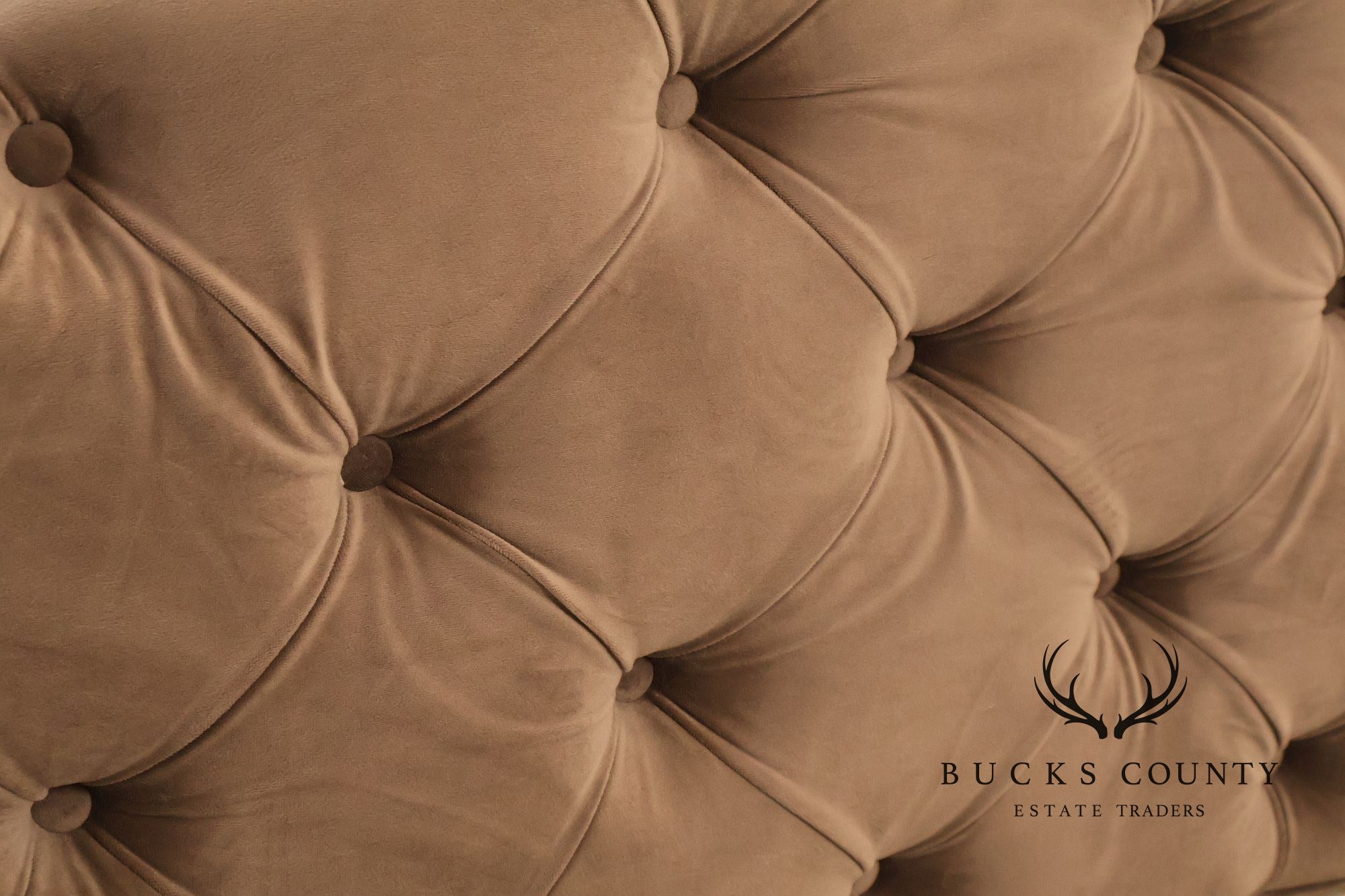 Elegant Queen Bed Featuring a Deep Tufted Upholstered Head and Footboard