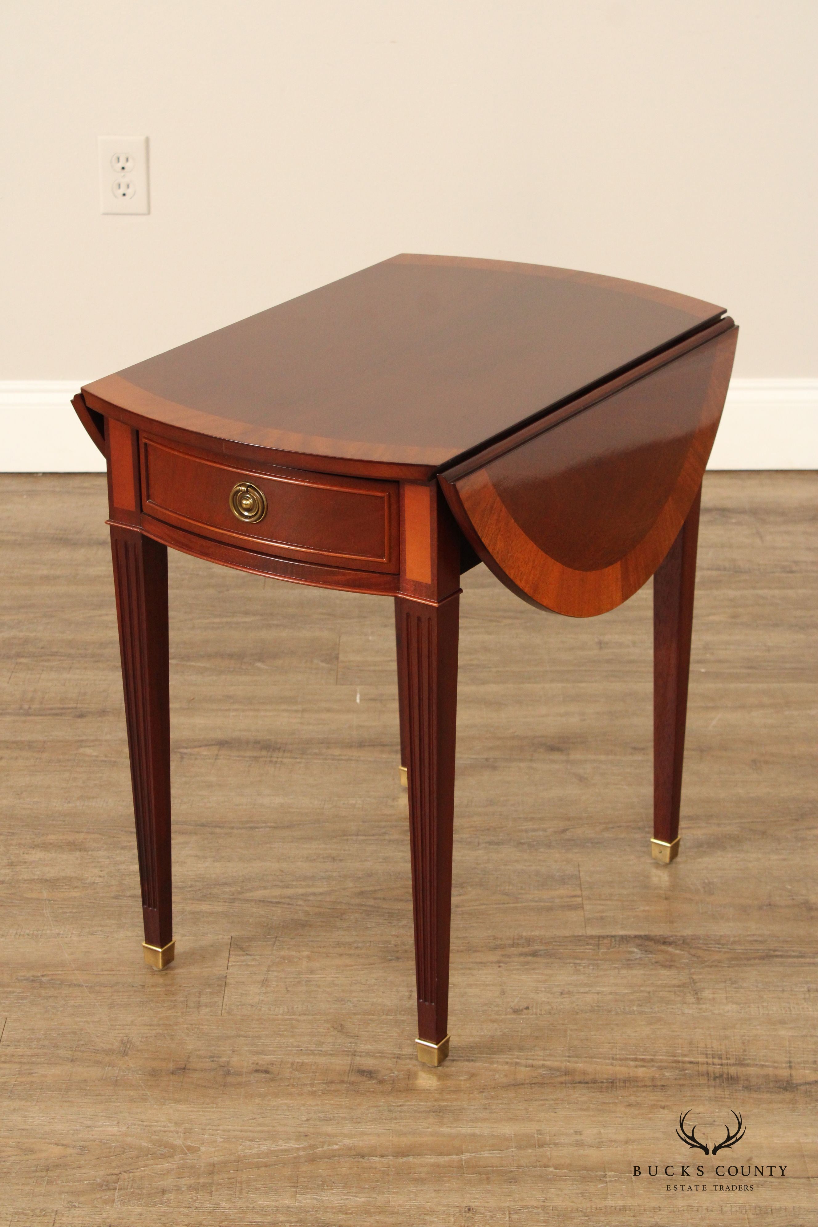 Baker Furniture Hepplewhite Style Mahogany Pembroke Side Table