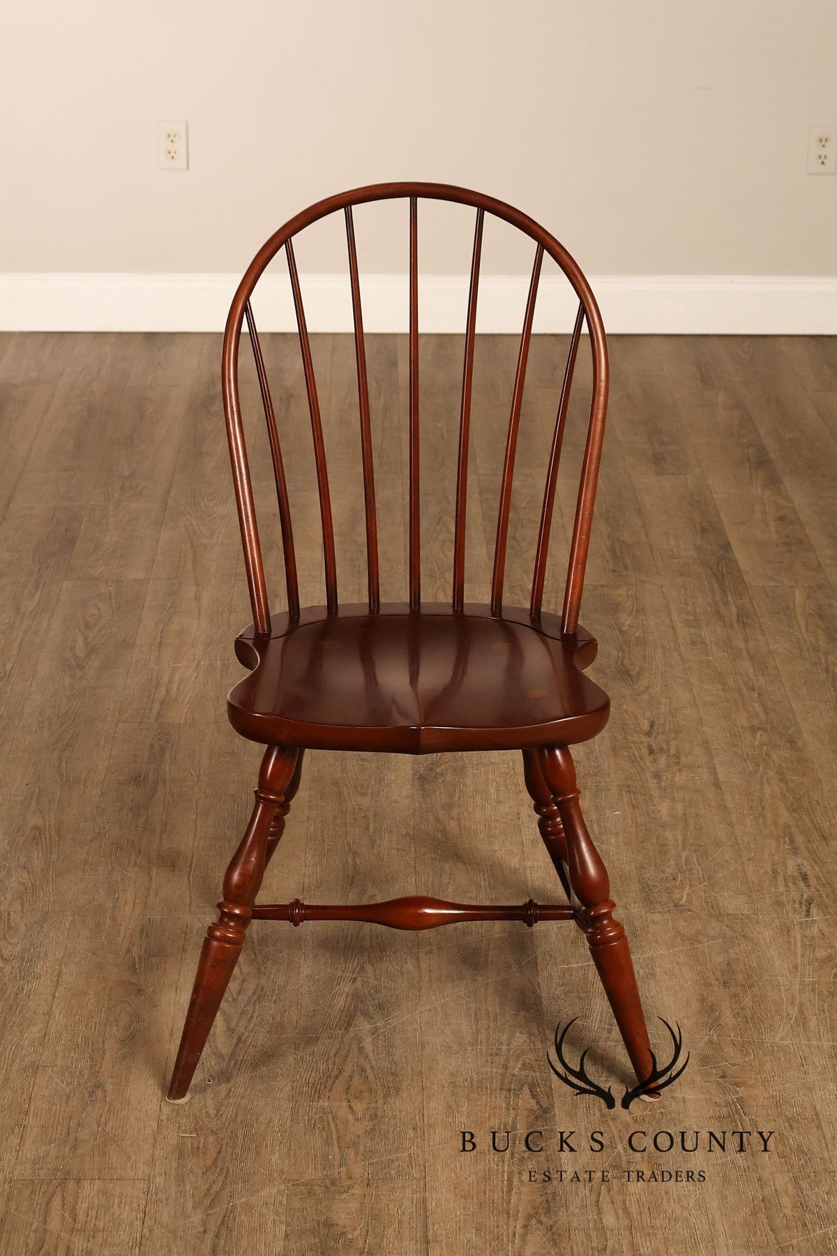 Frederick Duckloe & Bros Pair of Cherry Windsor Side Chairs