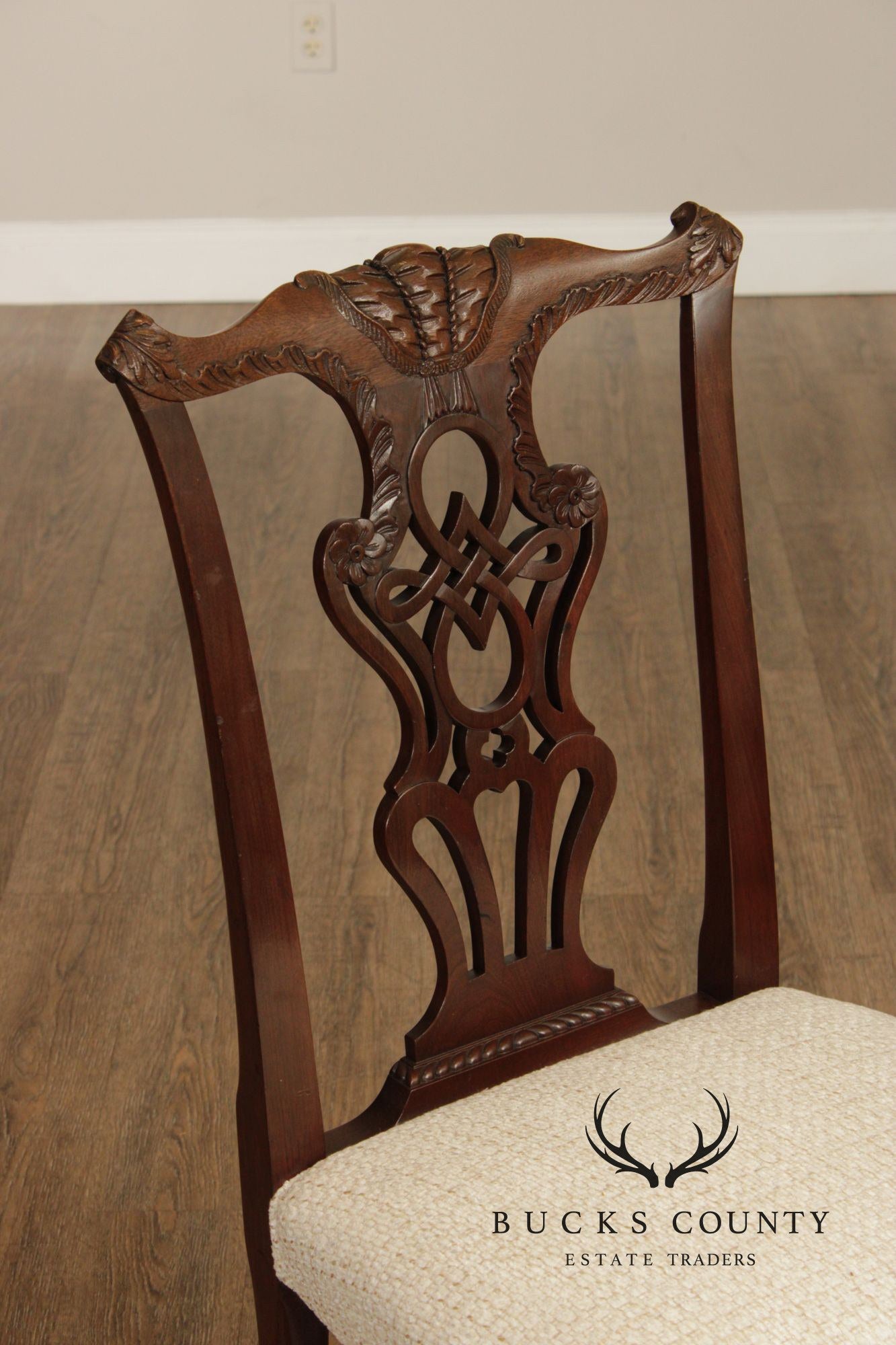 1940's Chippendale Style Custom Mahogany Set Of Six Dining Chairs