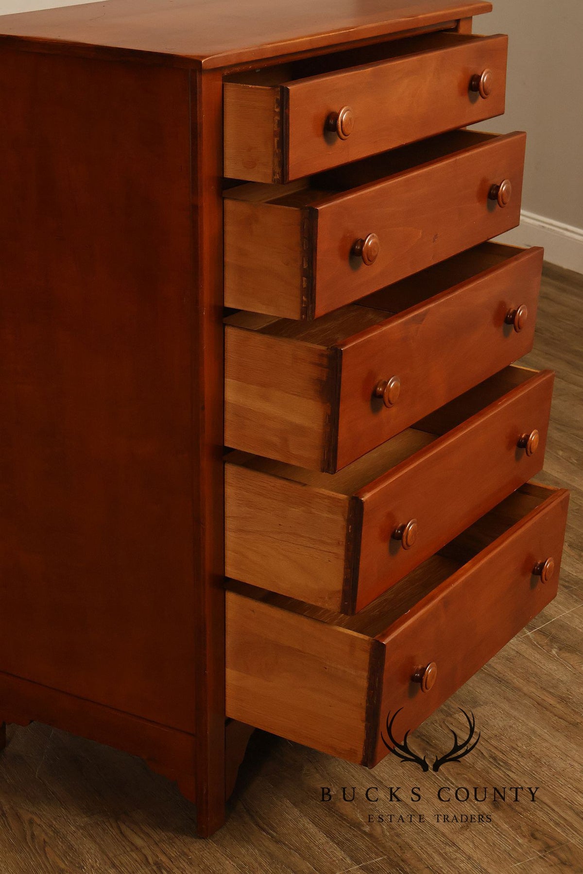 Traditional Cherry Five Drawer Tall Chest Of Drawers
