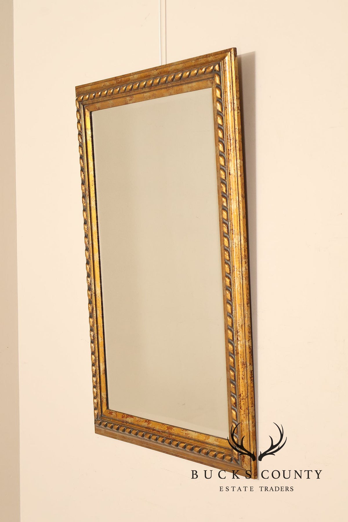 Traditional Giltwood Beveled Rectangular Wall Mirror