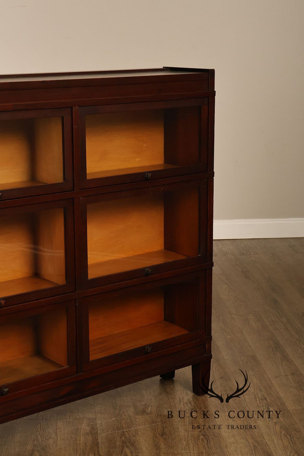 Antique Globe-Wernicke Mahogany Double Wide Barrister Bookcase