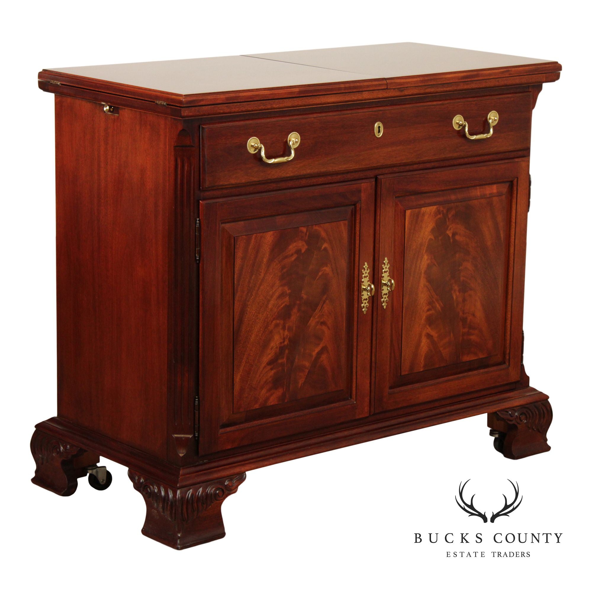 Thomasville Georgian Style Mahogany Flip Top Server