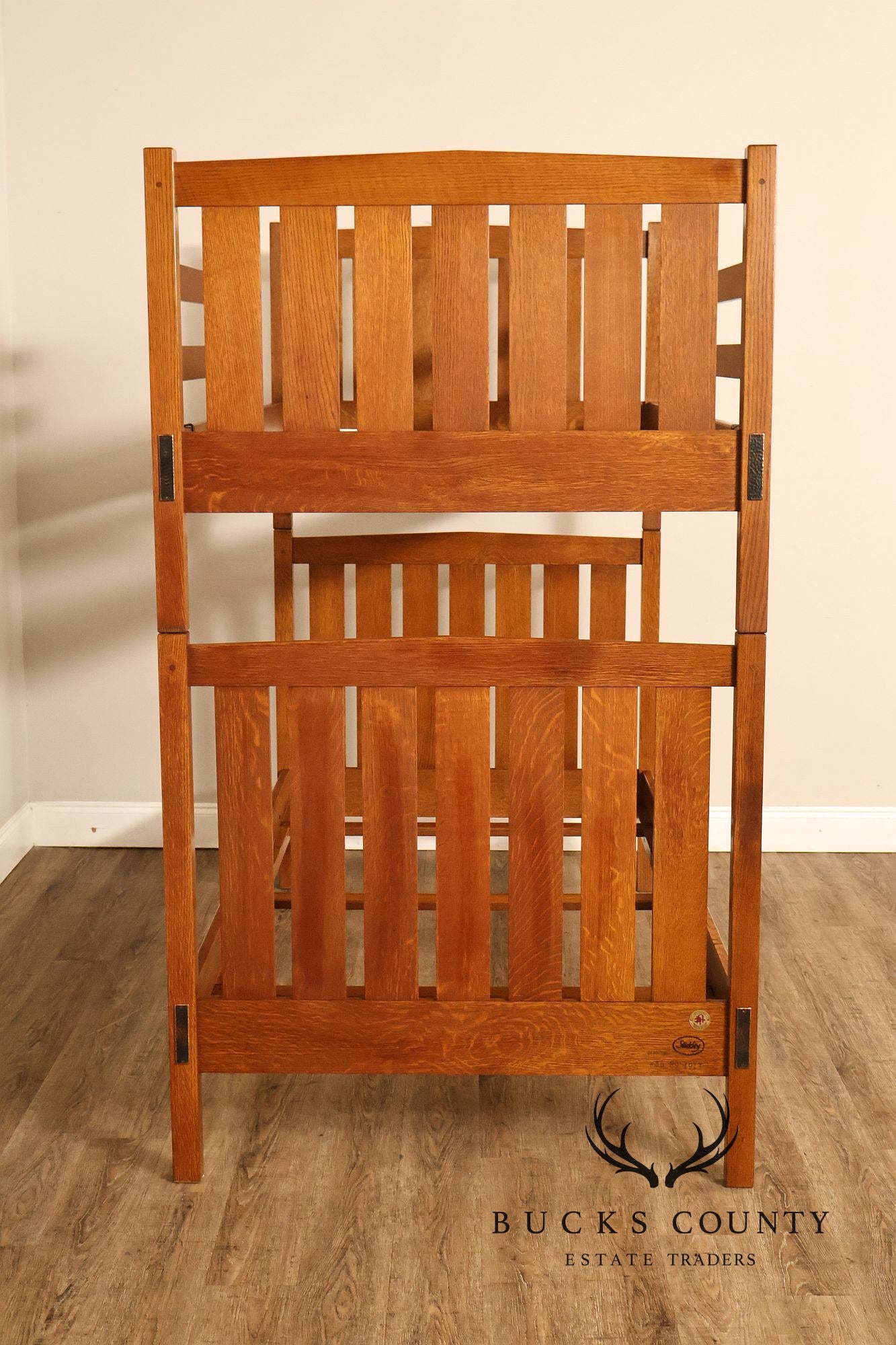 Stickley Mission Collection Oak Twin Over Twin Bunk Bed