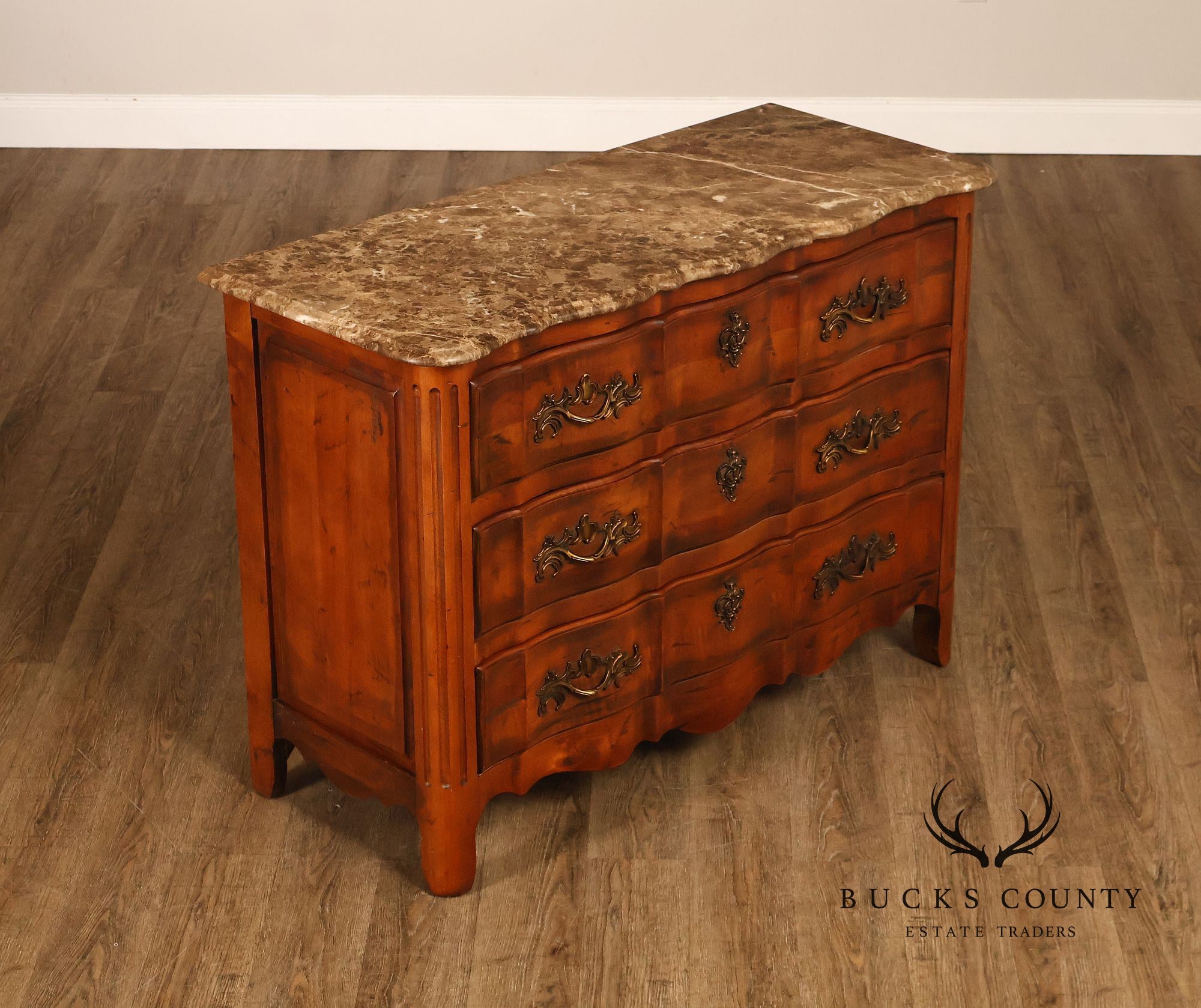 Century Furniture  French Provincial Style Marble Top Chest