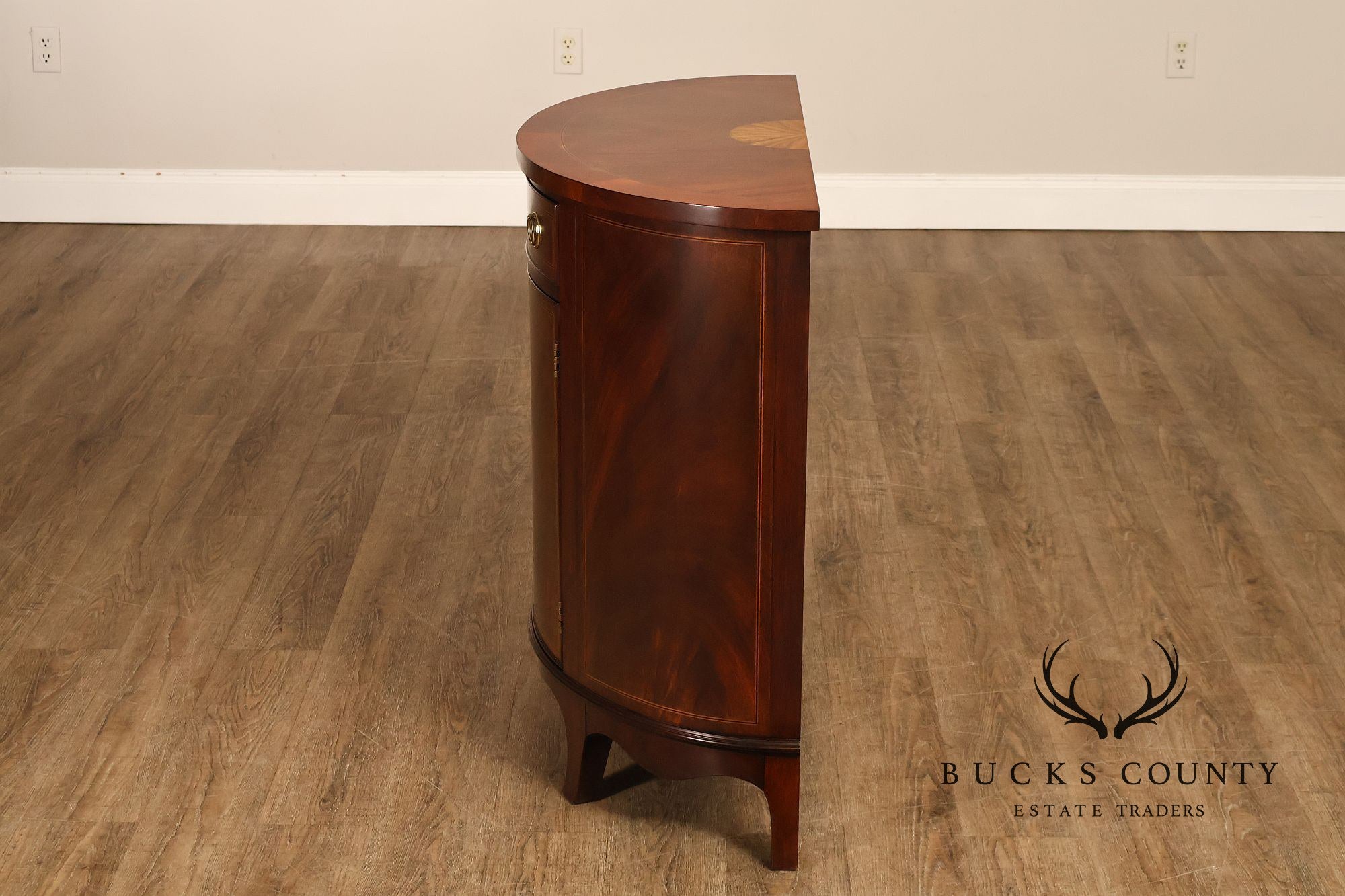 Henkel Harris Georgian Style Mahogany Demilune Console