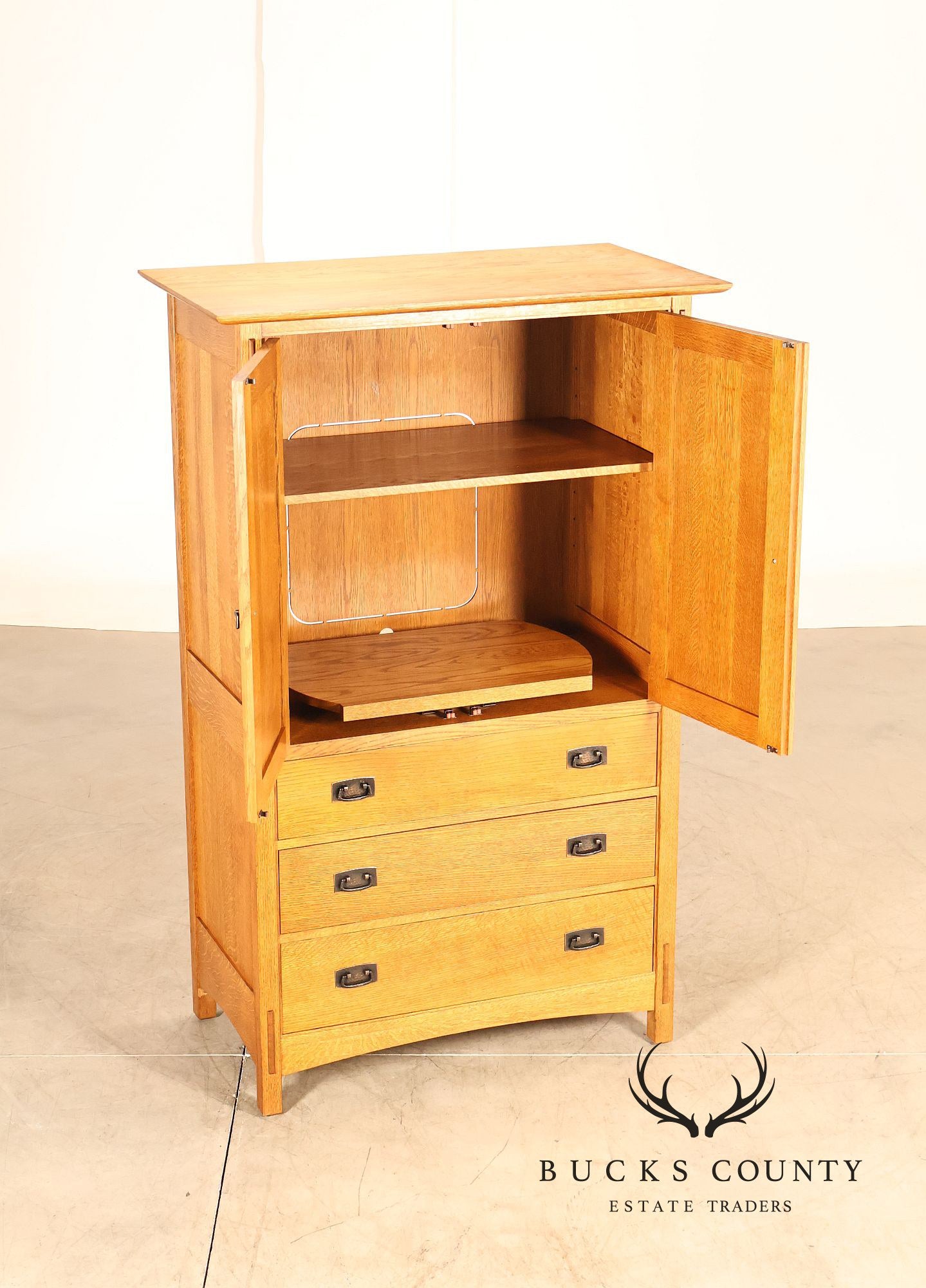 Stickley Mission Collection Oak Entertainment Armoire