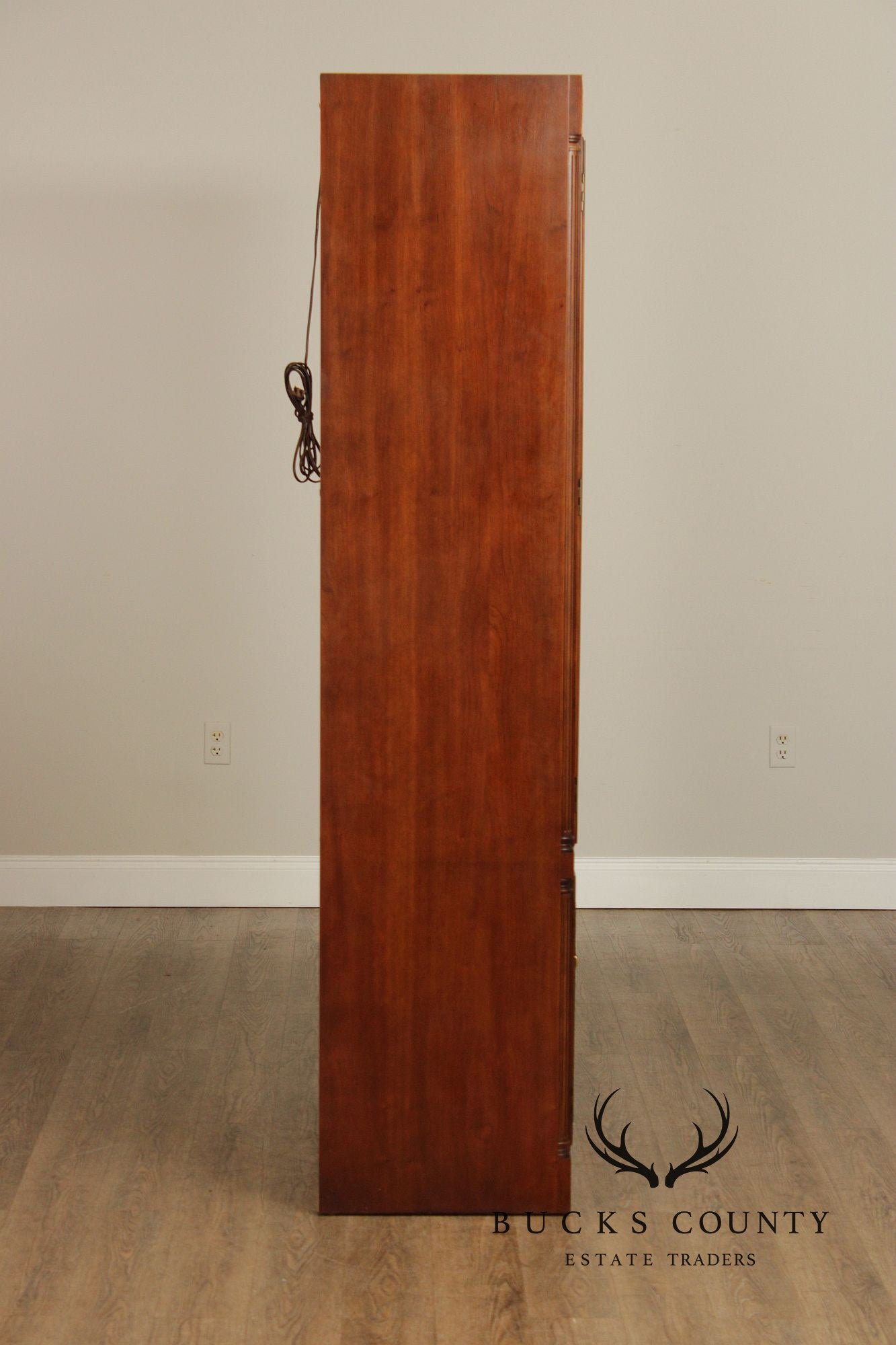 Traditional Pair of Cherry Glass Door Bookcases