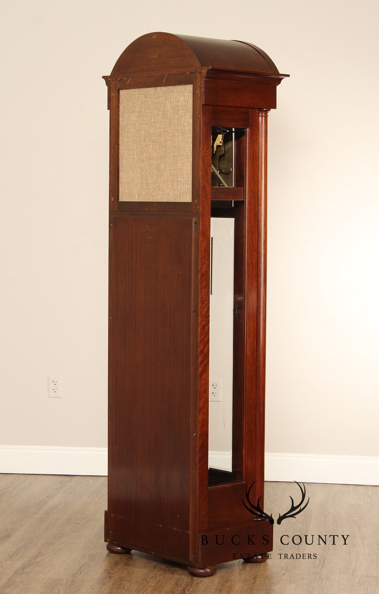 Herschede Antique Mahogany 9 Tube Grandfather Hall Clock