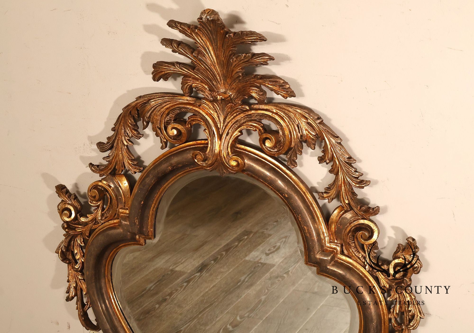 LaBarge Italian Rococo Style Giltwood Wall Mirror