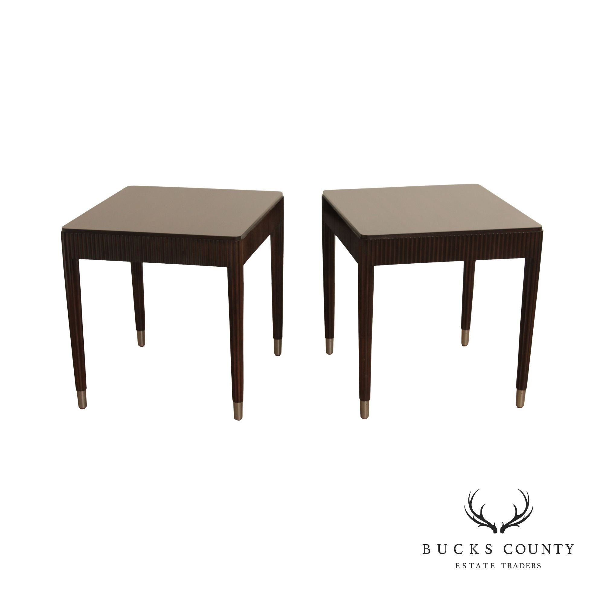 Bernhardt Art Deco Style Pair Of Mahogany End Tables