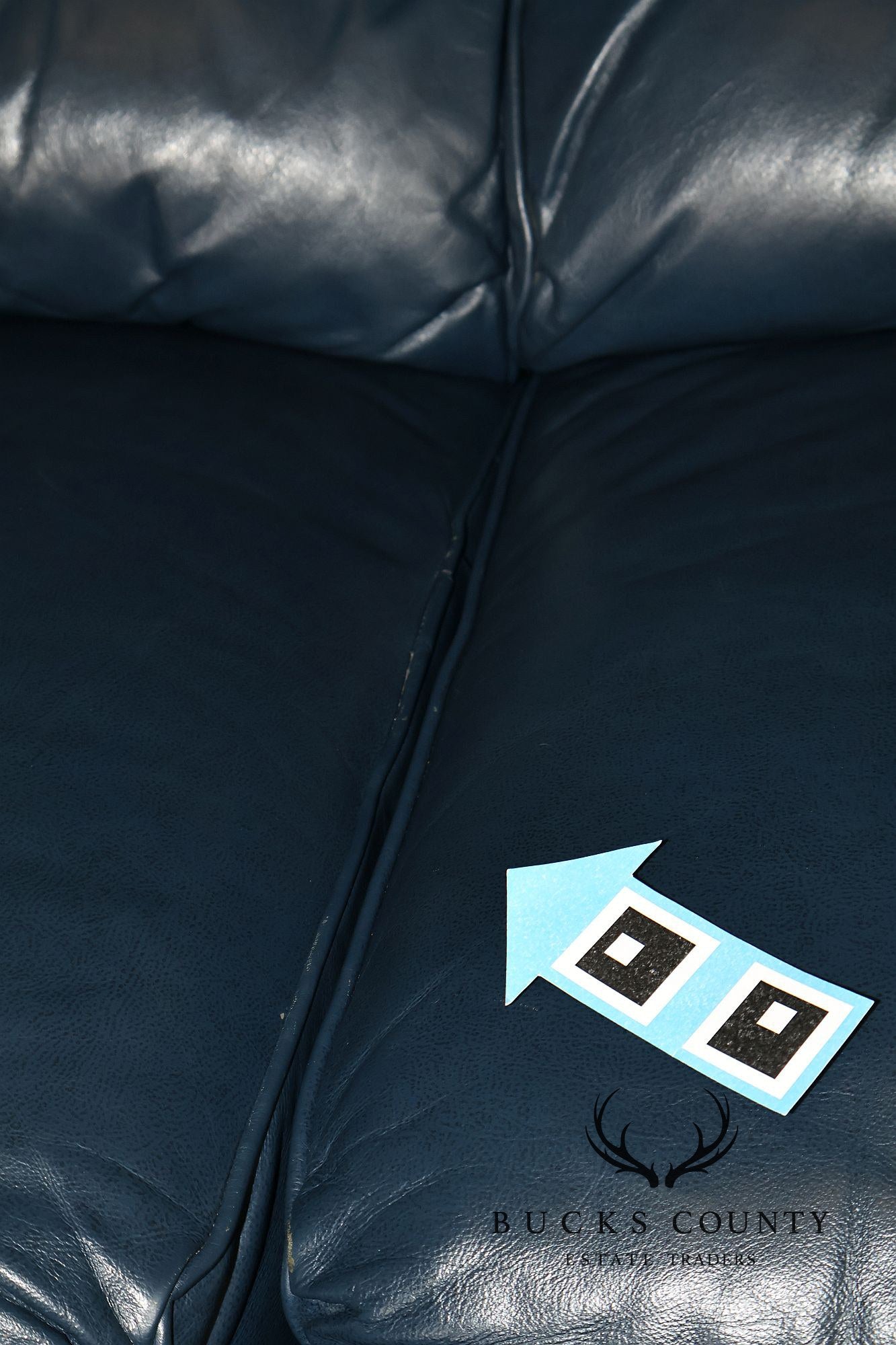 Hancock & Moore Blue Leather 'Austin' Sofa