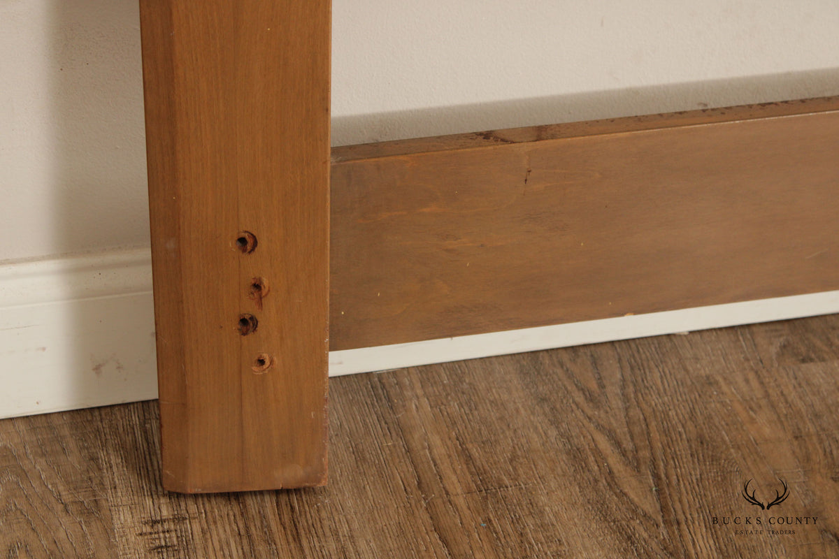 Paul Frankl Mid Century Modern Full Size Teak and Brass X-Back Headboard