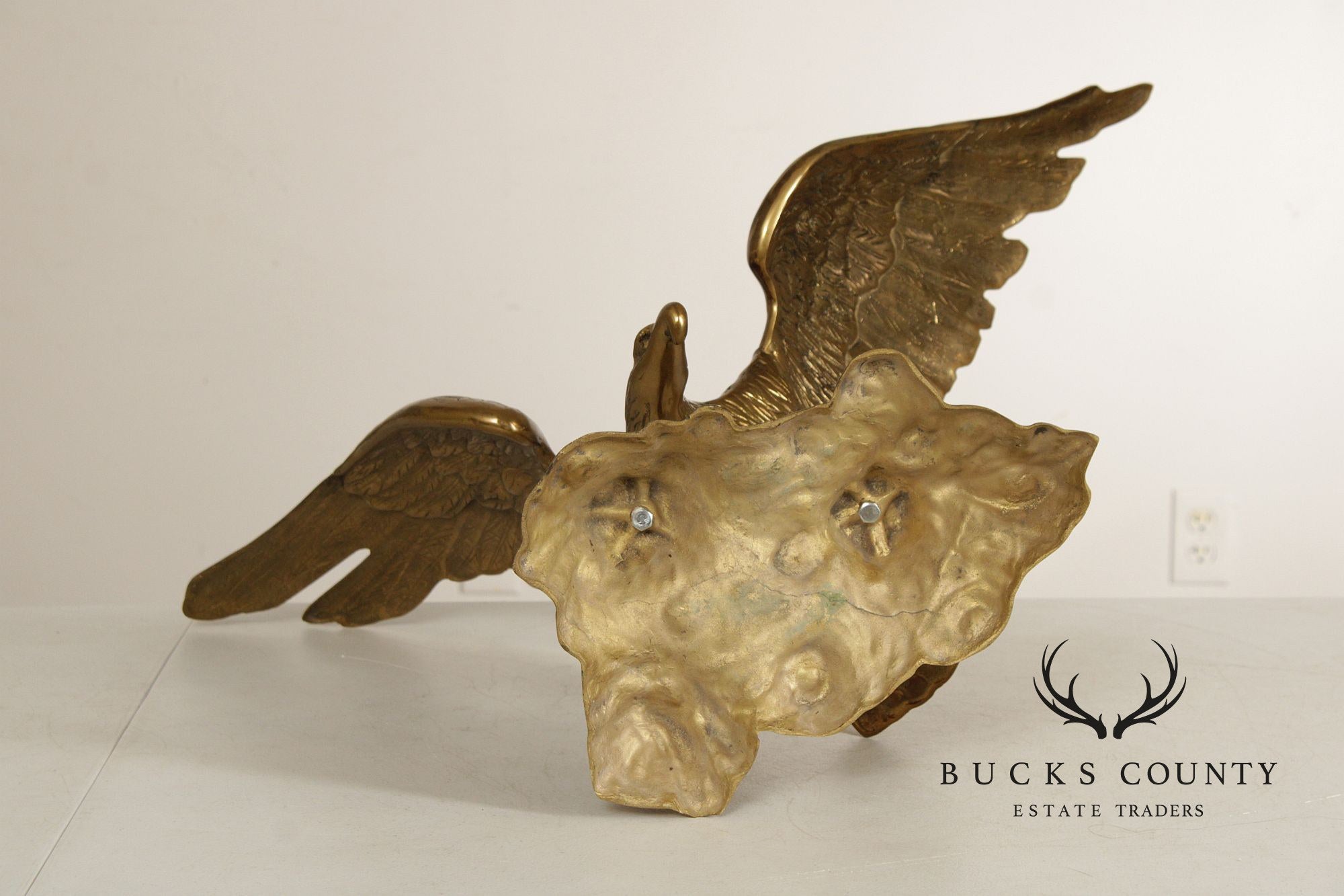 Large Vintage Brass Eagle Statue