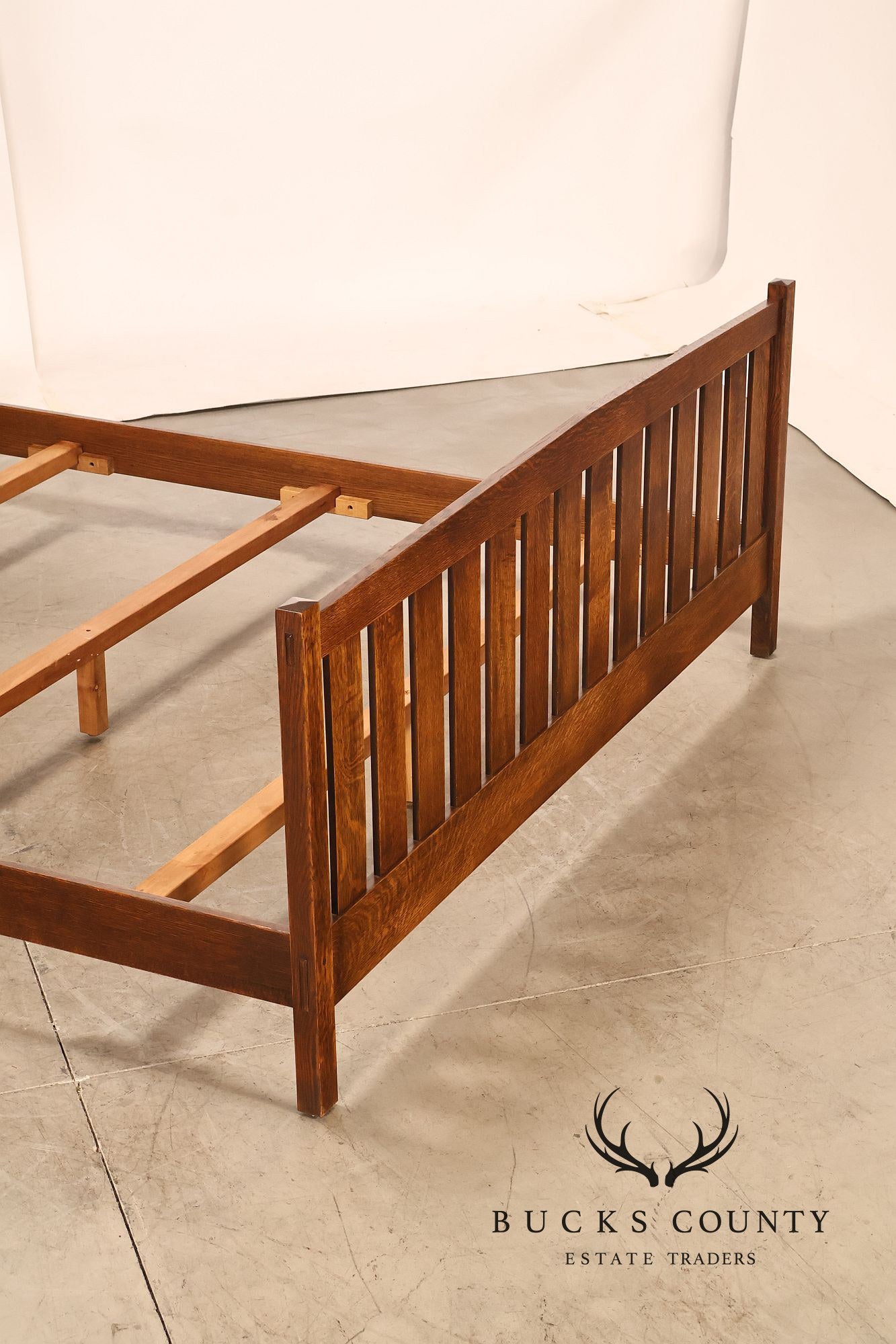 Stickley Mission Collection King Size Oak Slat Bed