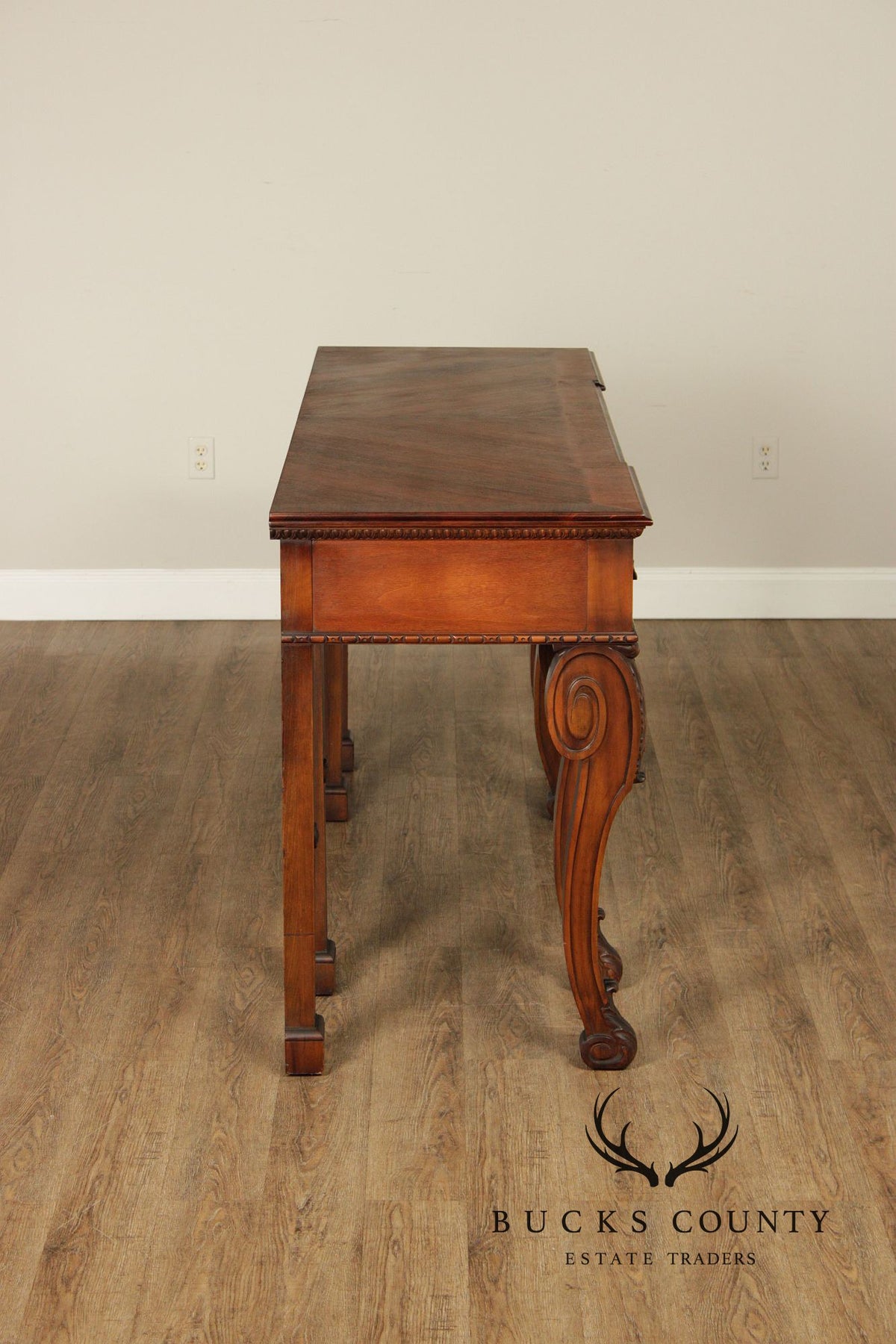 Traditional Georgian Style Carved Walnut Console Table