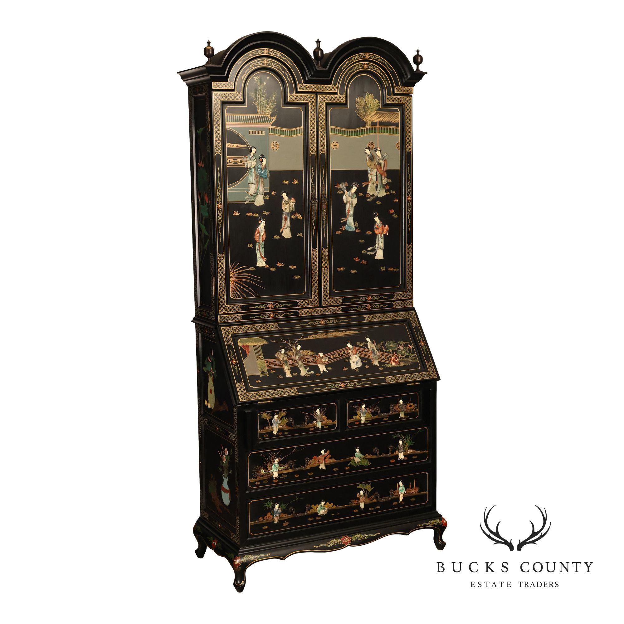 Chinoiserie Secretary Bookcase