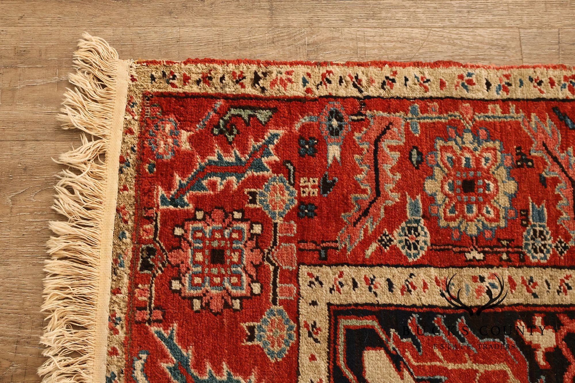 Antique Persian Heriz Hand-Knotted Area Rug – 9'1" x 12'10"