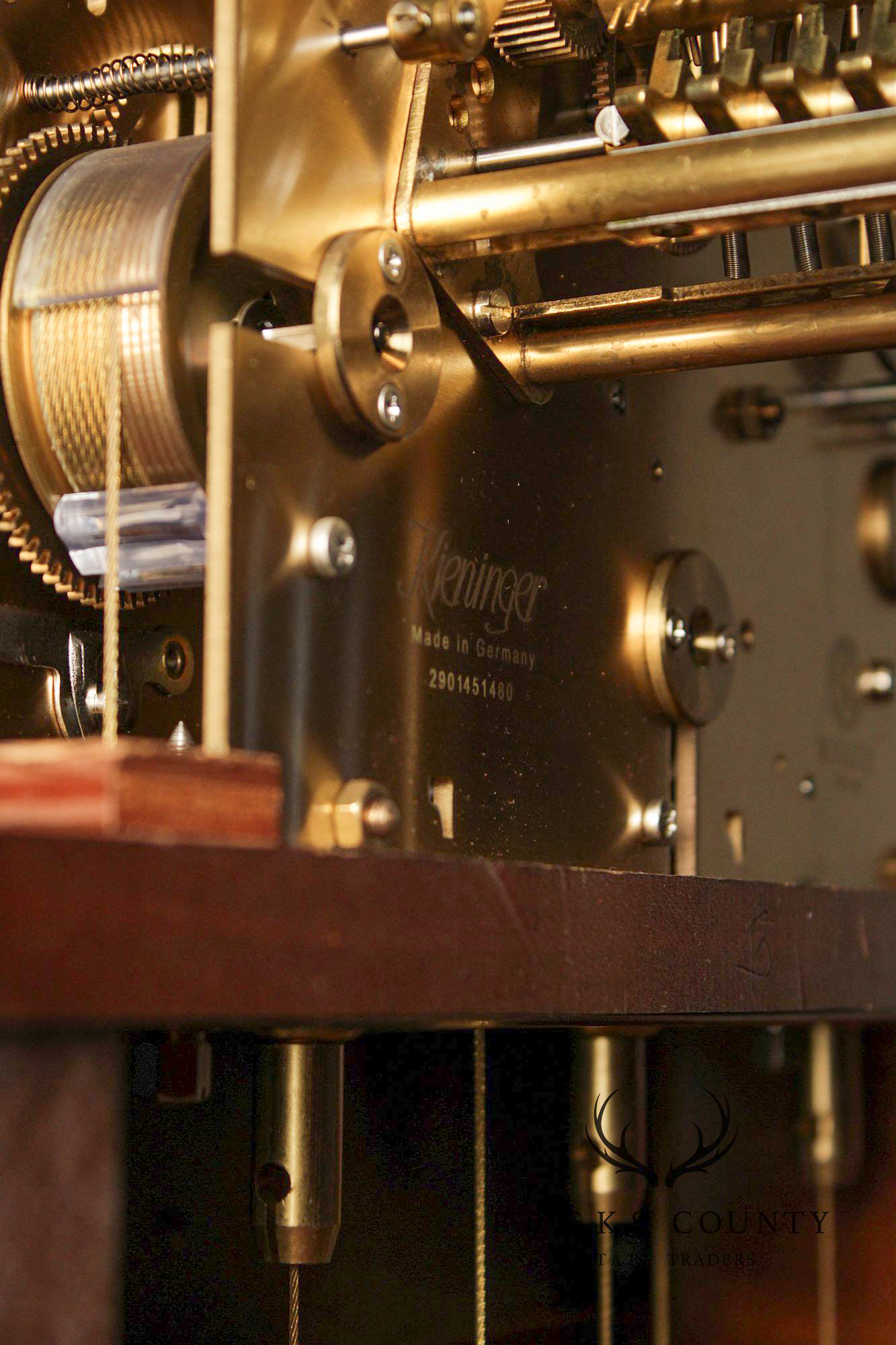 Sligh Mahogany Inlaid Grandfather Clock With Moon Phase Dial