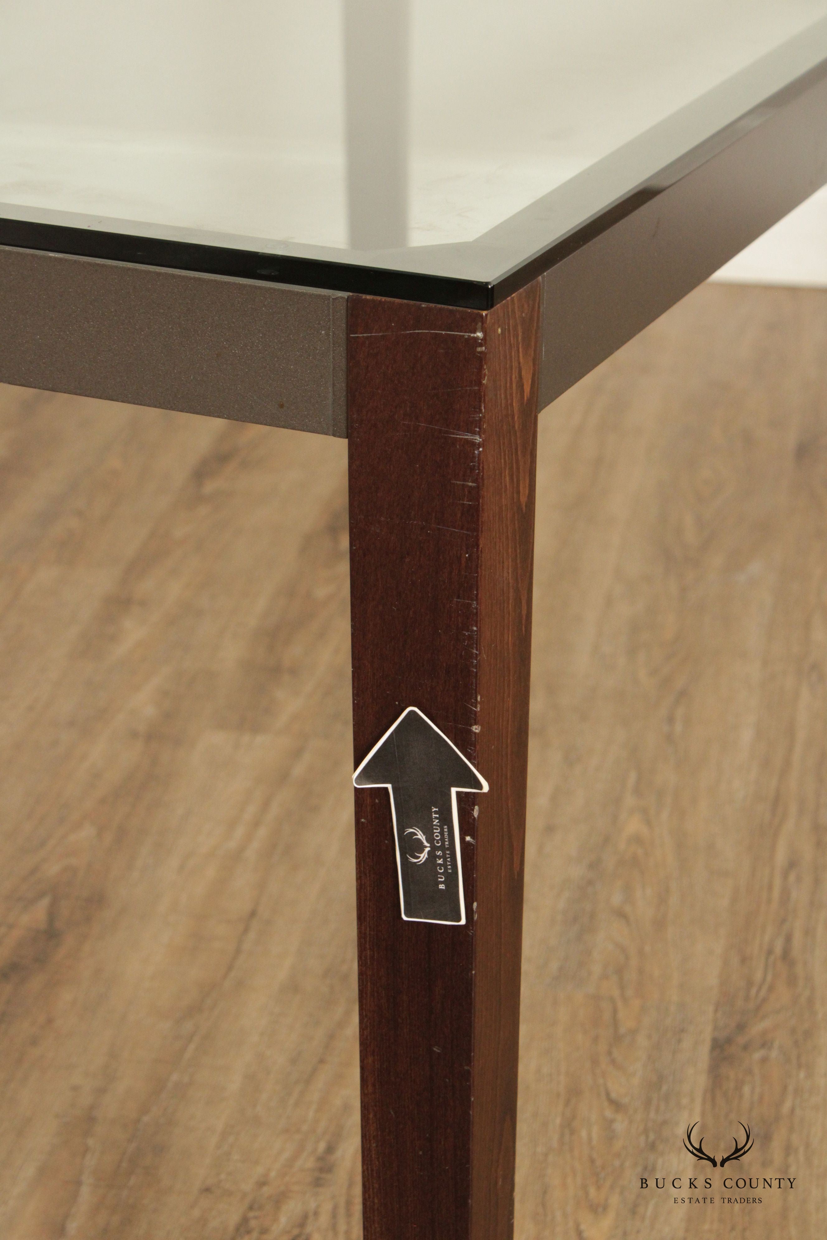 Contemporary Style Glass Top Parsons Dining Table