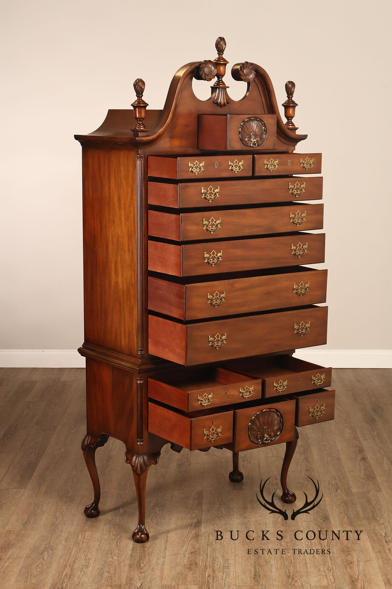 Kittinger Chippendale Style Mahogany Highboy