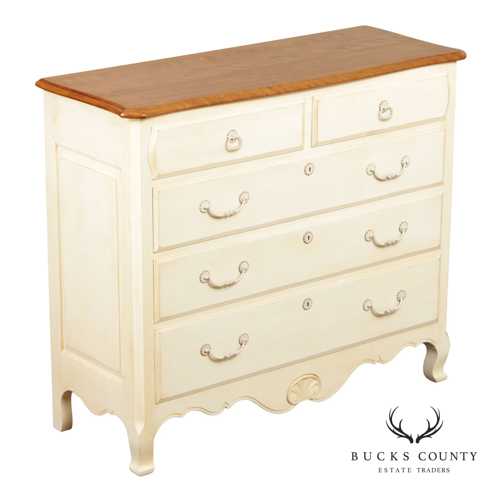 Ethan Allen Country French Painted Chest Of Drawers