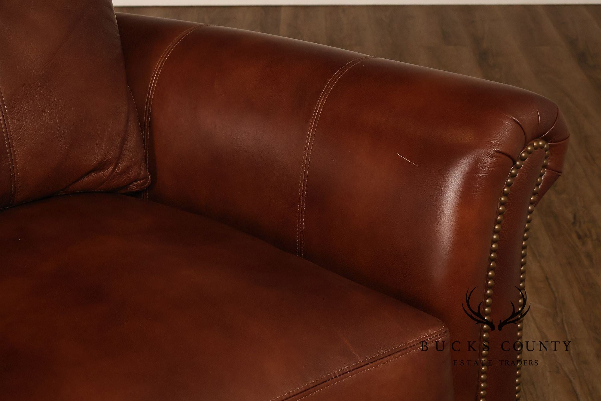Bradington Young Richardson Stationary Leather Sofa