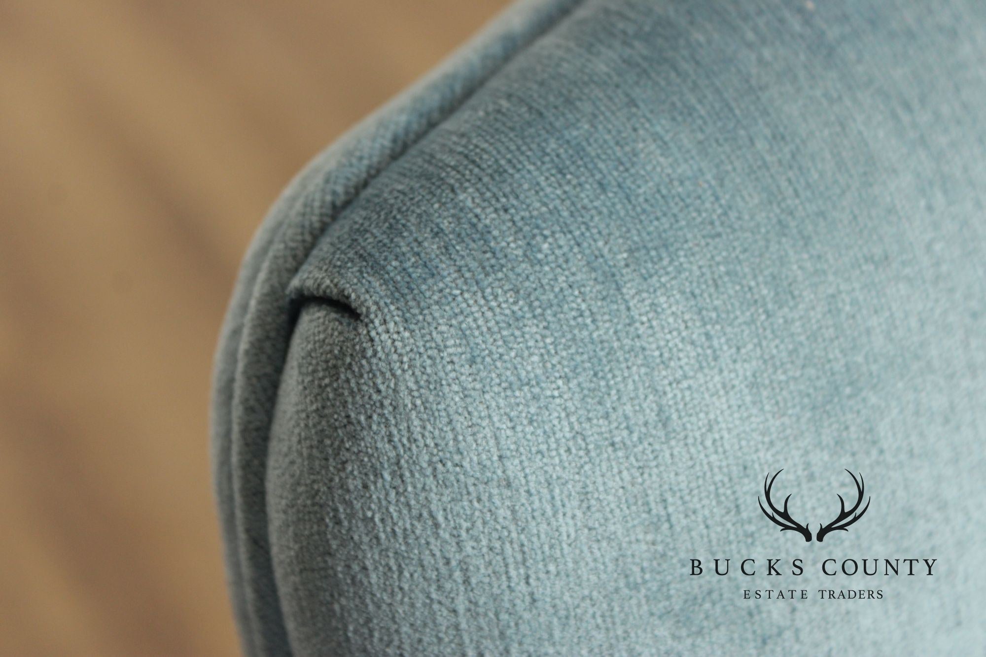 Modern Upholstered Blue Desk Office Chair On Casters