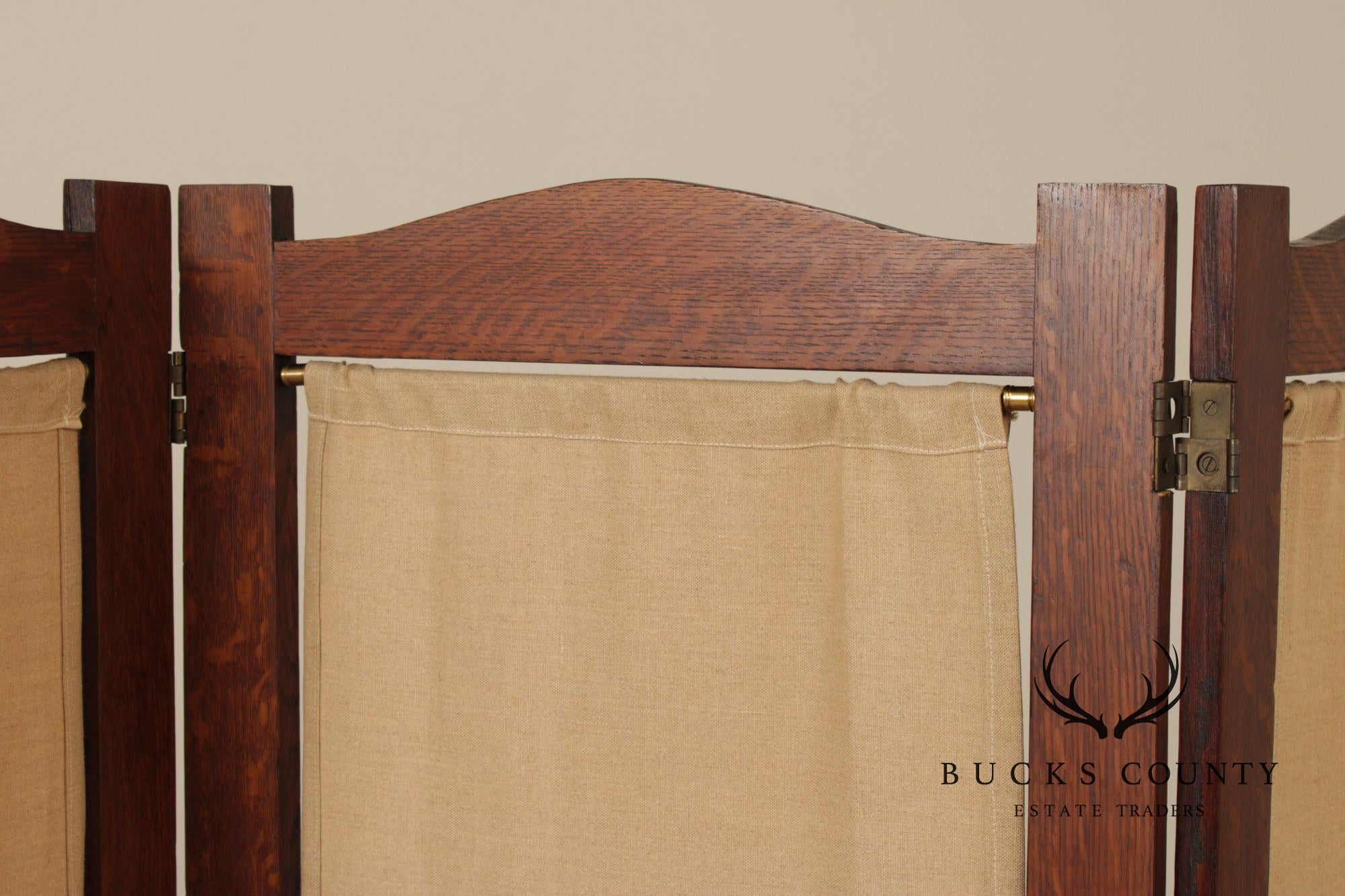 Mission Style Oak Three-Panel Screen