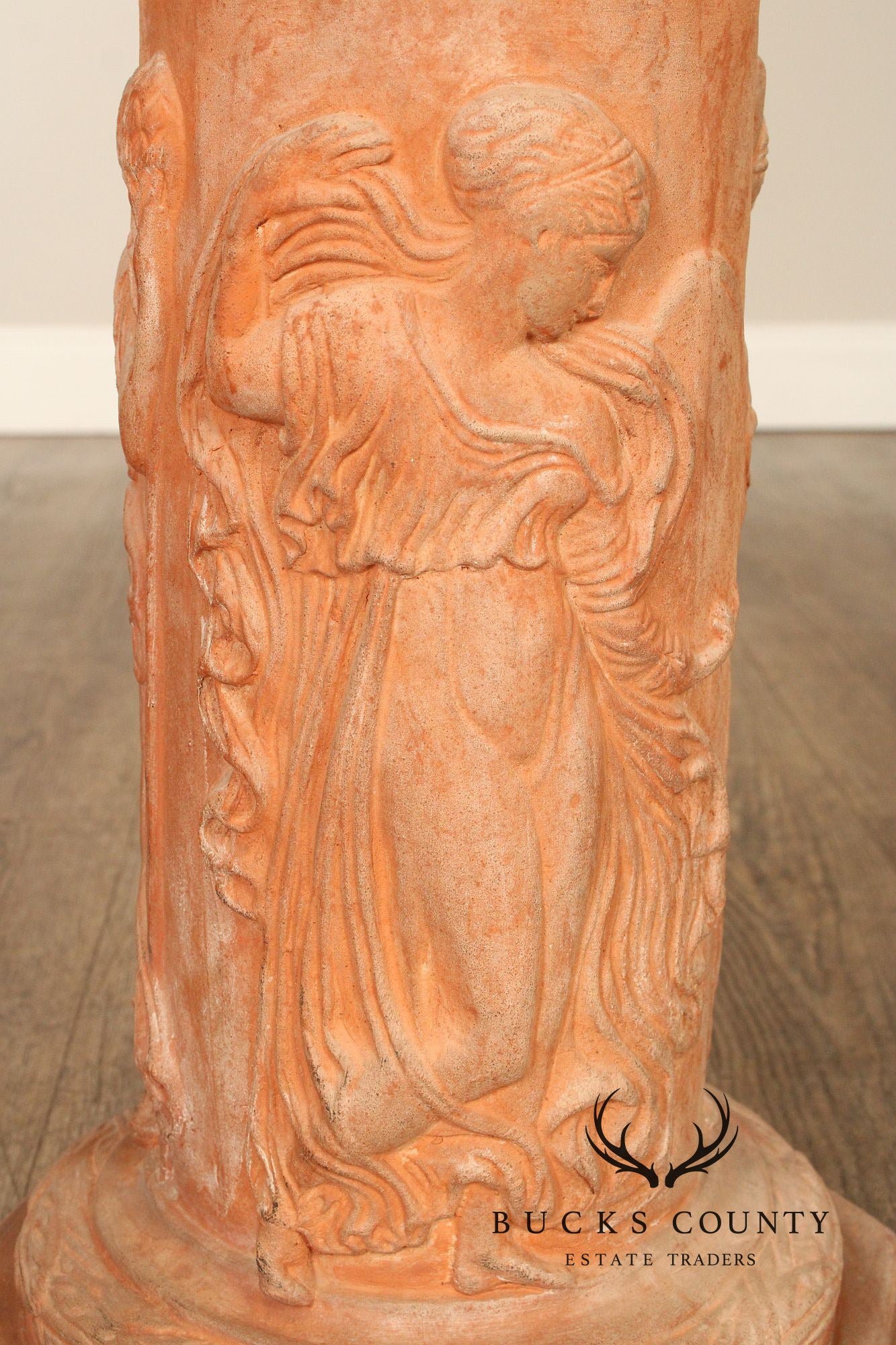 Italian Marble Top Terra Cotta Pedestal