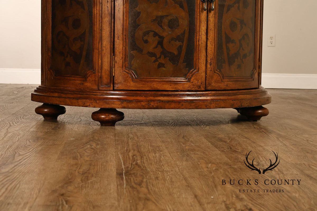 Italian Style Demilune Hand Painted Two-Door Cabinet
