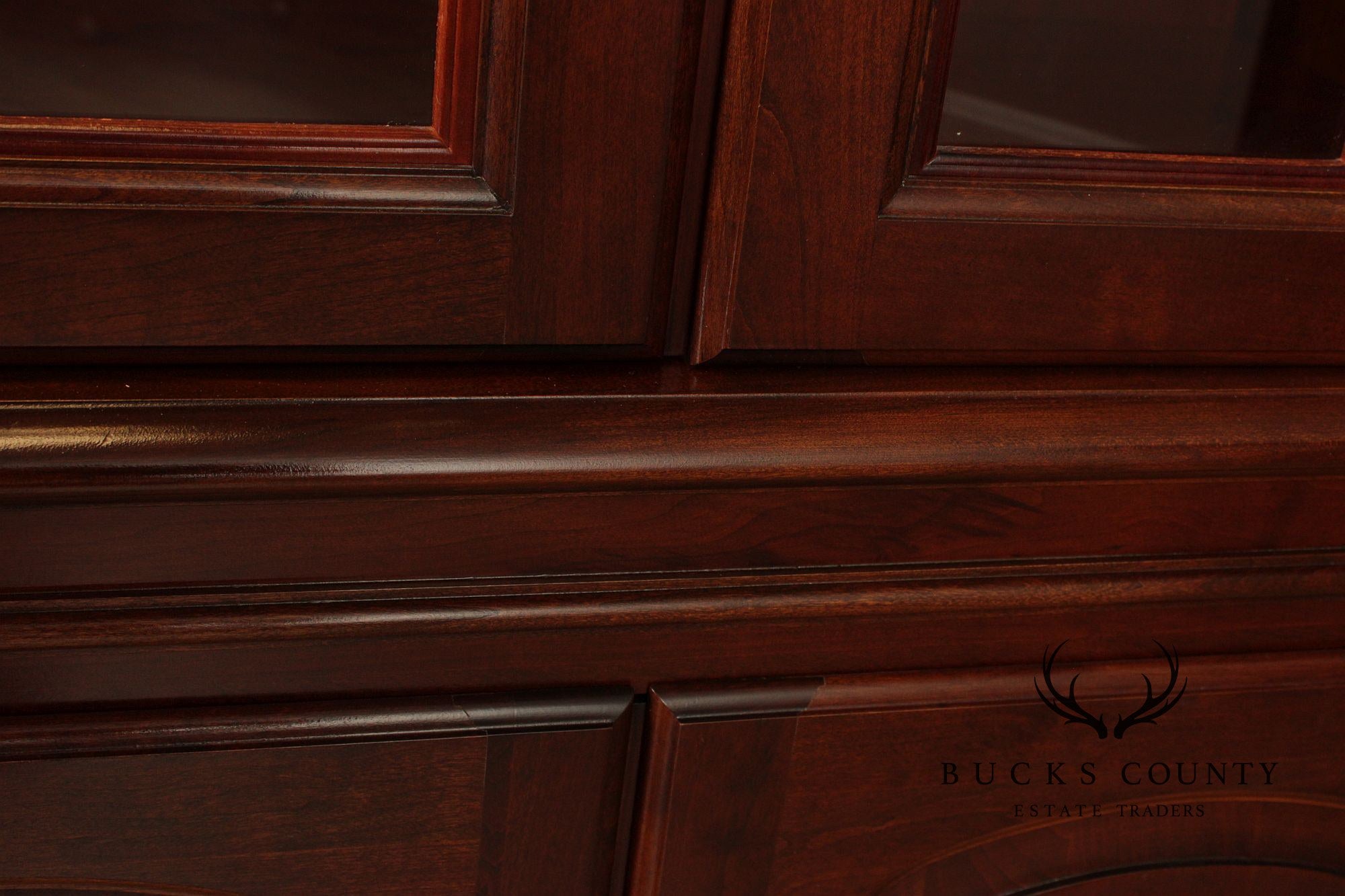 Traditional Pair Of Cherry Bookcase Display Cabinets