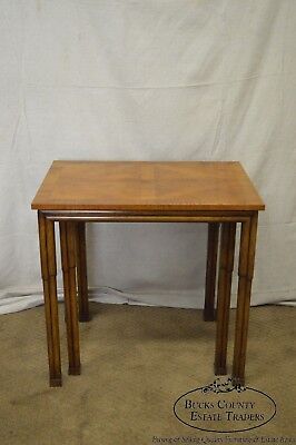 Old Colony Regency Style Yew Wood Nesting Tables