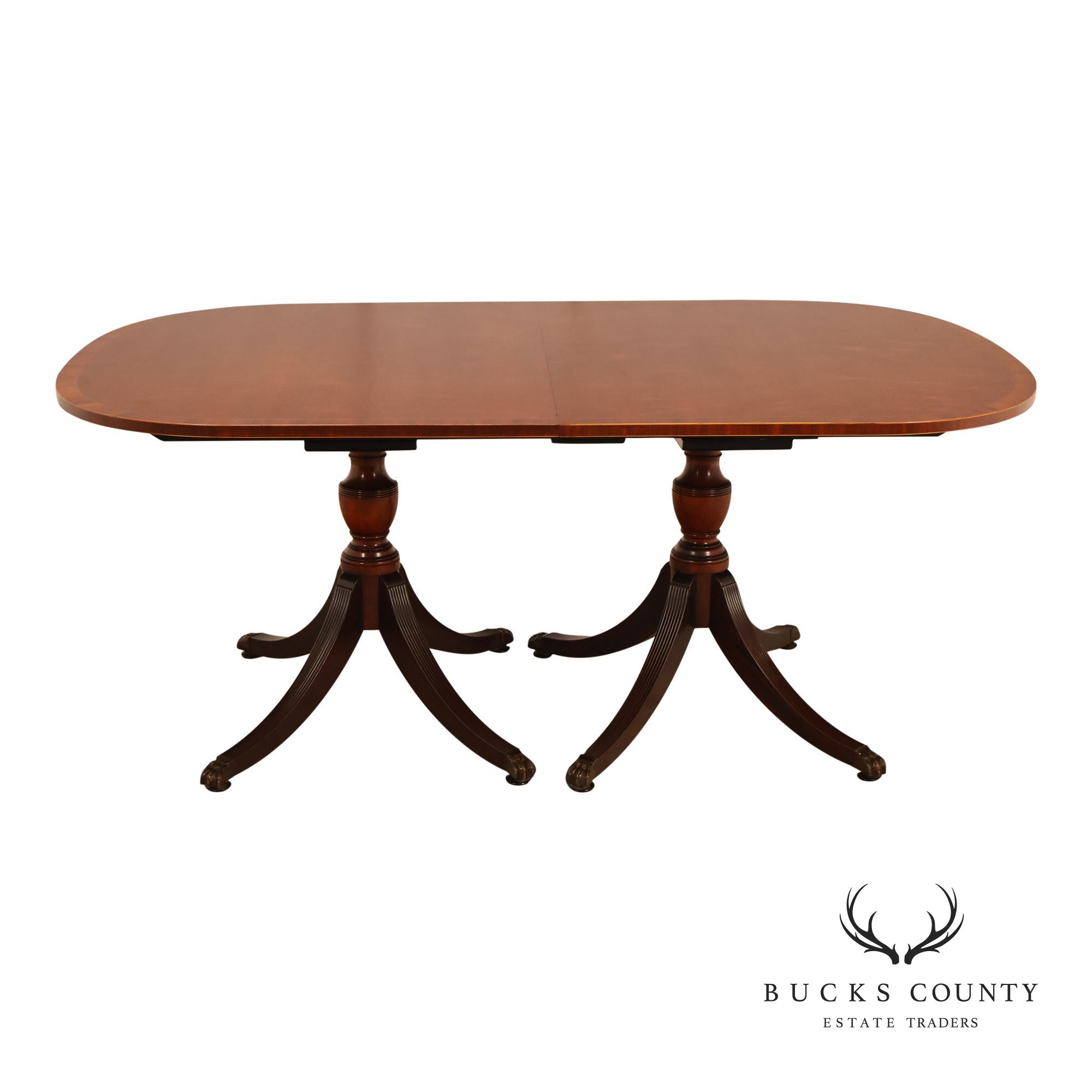 Schmieg & Kotzian Mahogany Double Pedestal Dining Table With 3 Leaves
