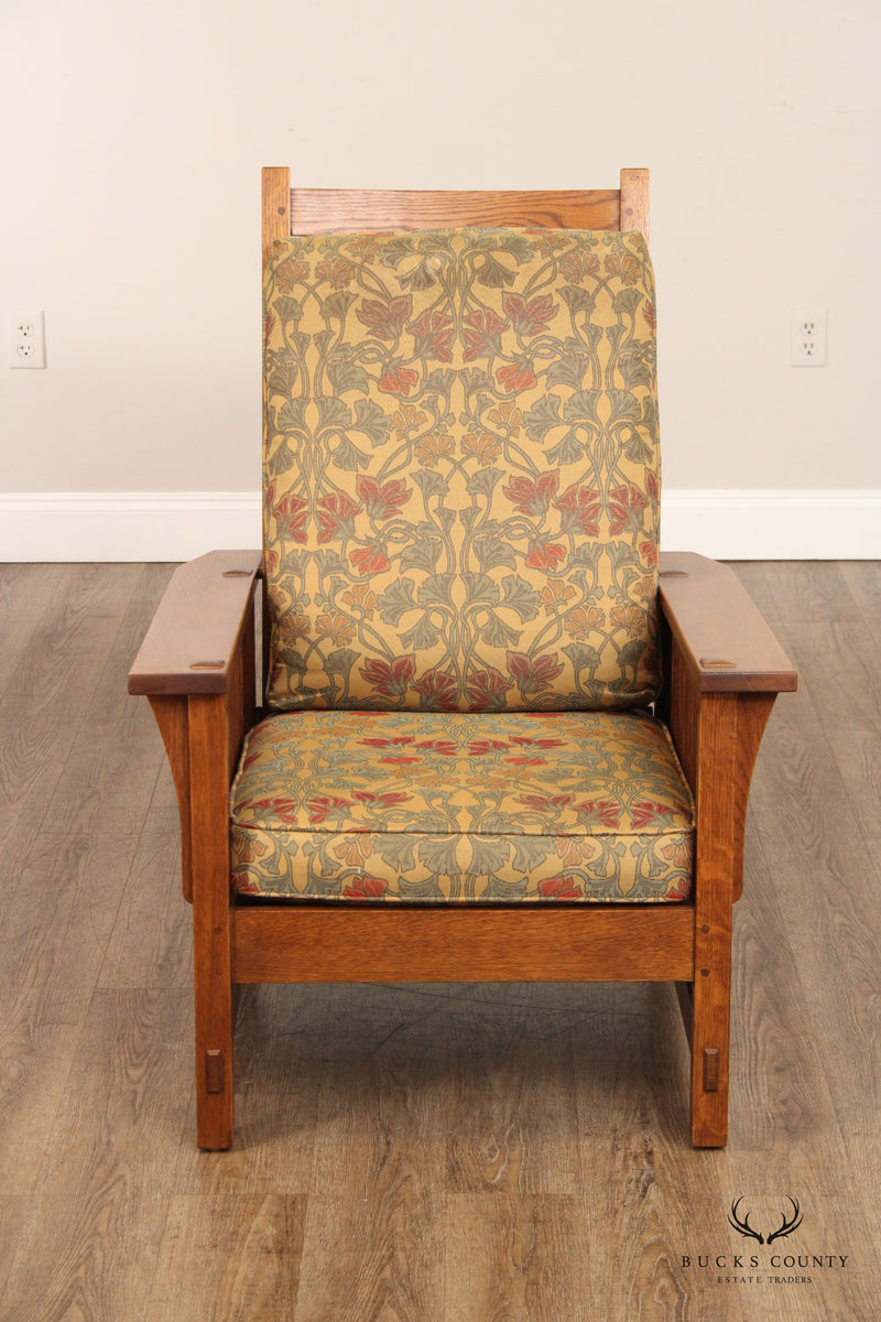 Stickley Mission Collection Oak Compact Spindle Morris Chair