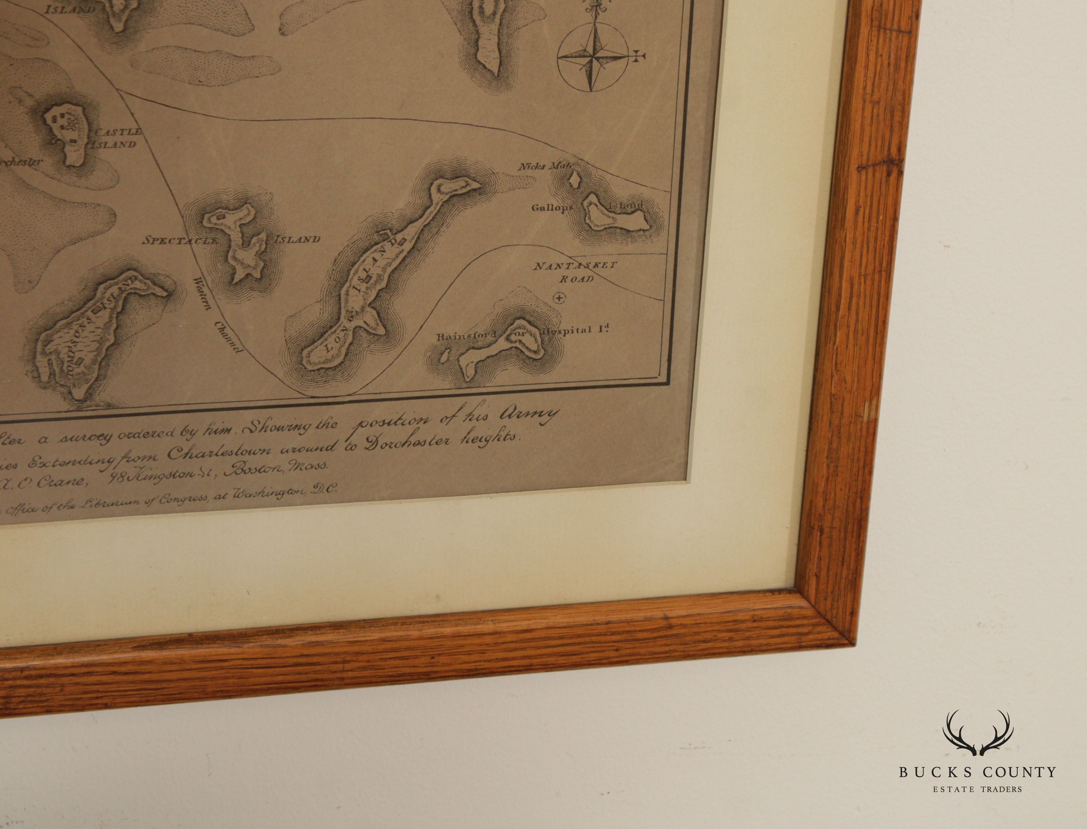 General Washington's Revolutionary Campaign War Map Framed