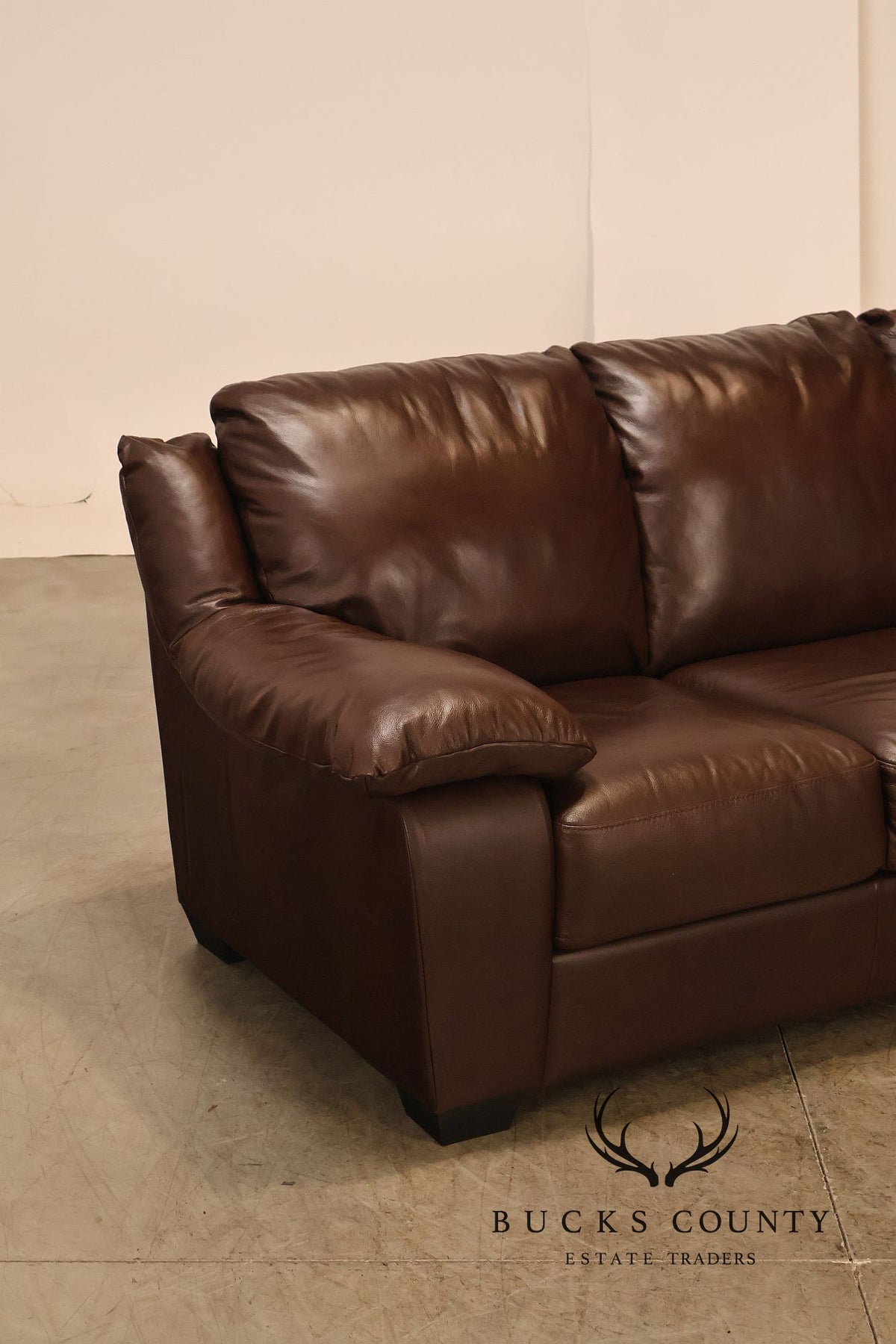 Italsofa Contemporary Brown Leather Three Seat Sofa