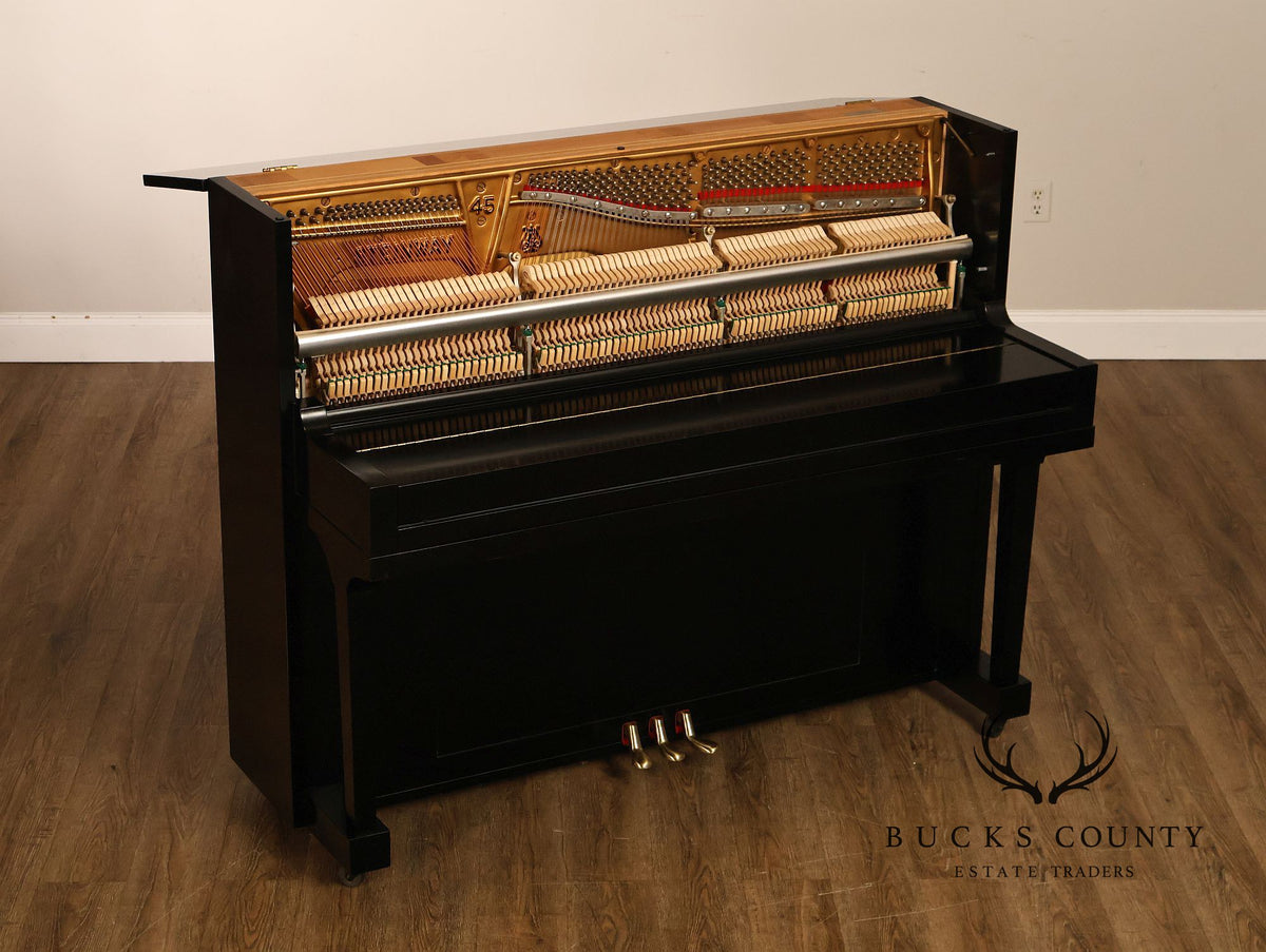 Steinway & Sons Model 1098 Ebonized Upright Piano With Bench