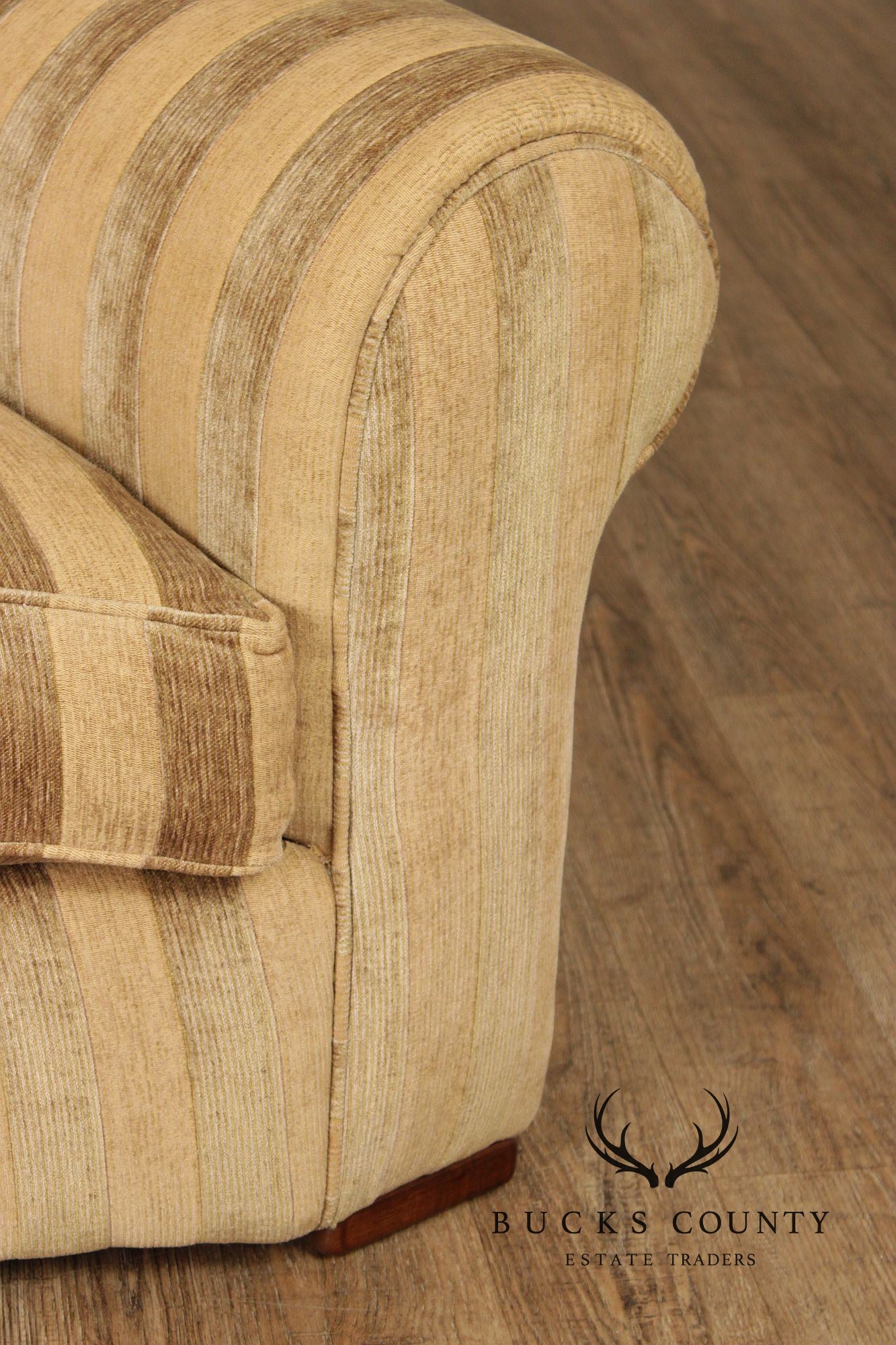 Lee Industries Custom Upholstered Large Striped Armchair