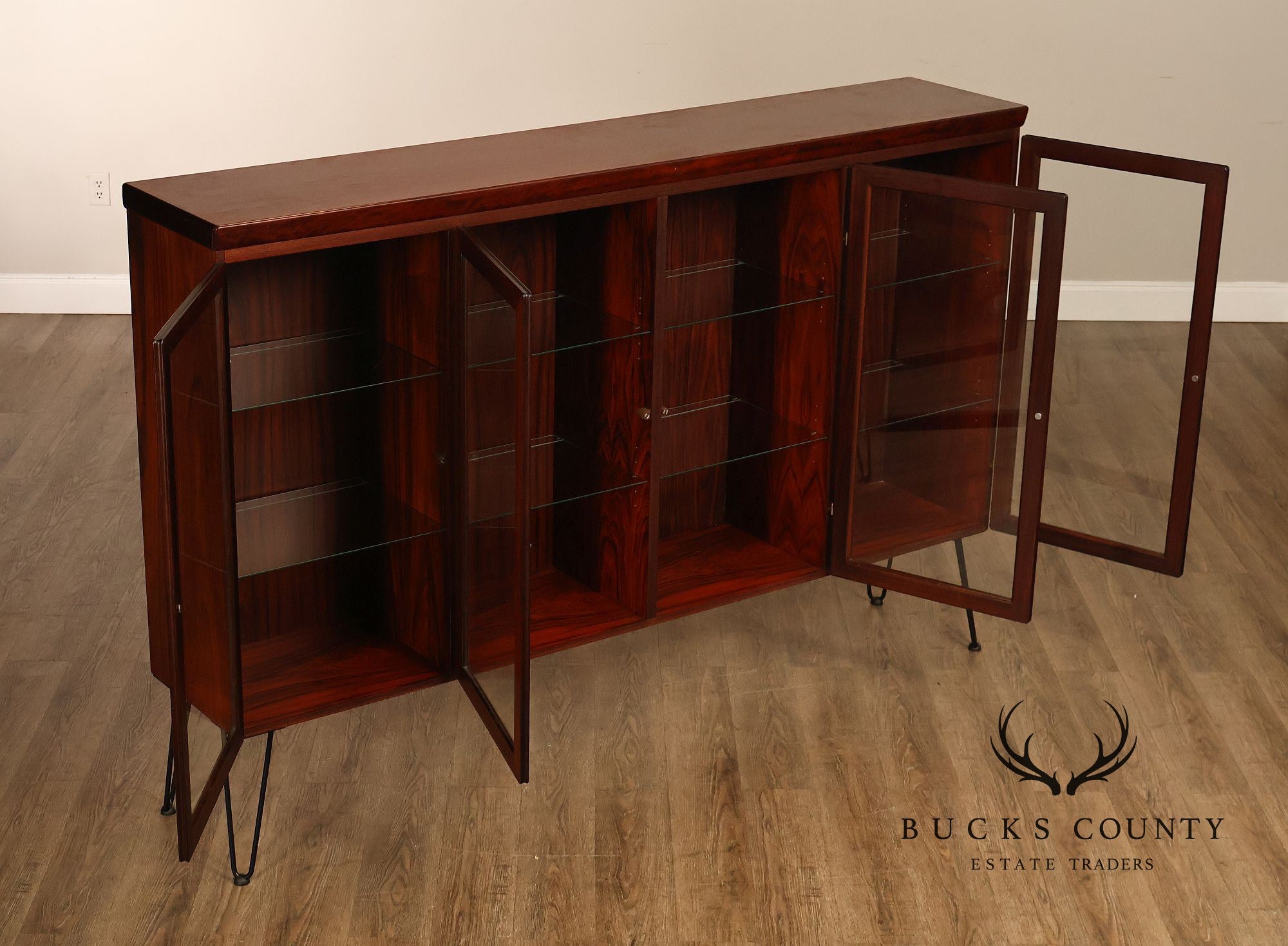 Skovby Danish Modern Four-Door Rosewood Display Bookcase