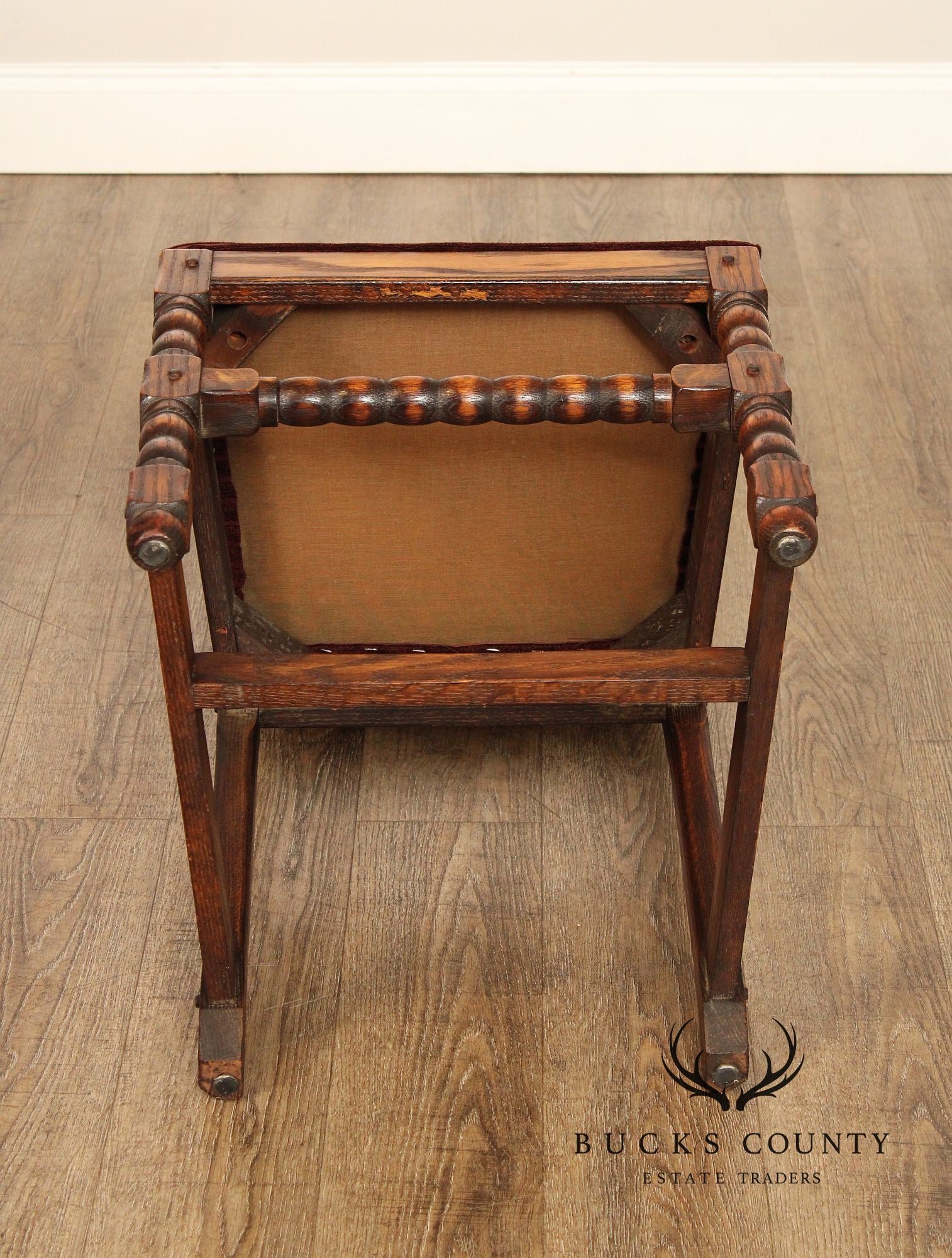 Jamestown Lounge Feudal Oak Pair of Carved Side Chairs