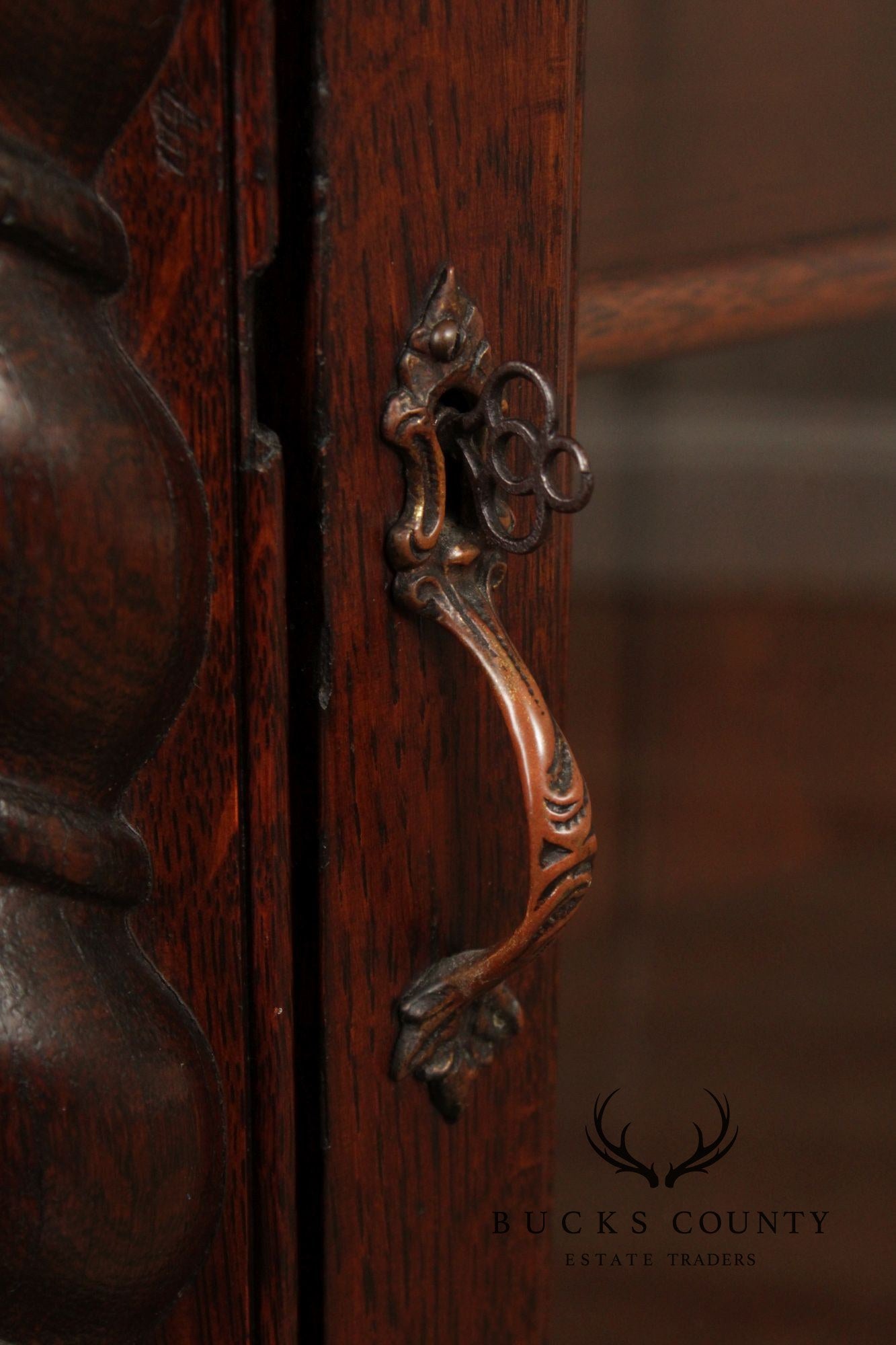 Antique Victorian Oak Barley Twist Bookcase